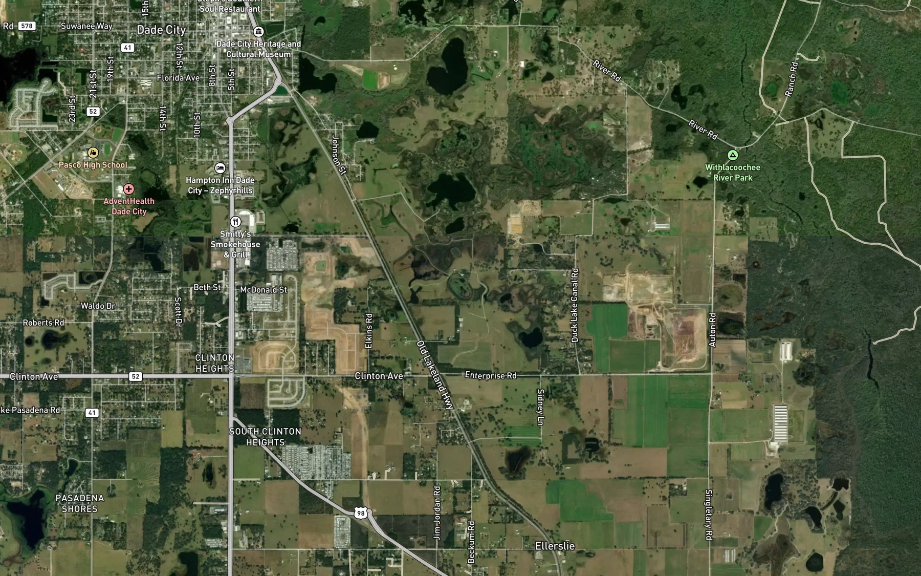 Satellite map of the Larkin Camp Lake