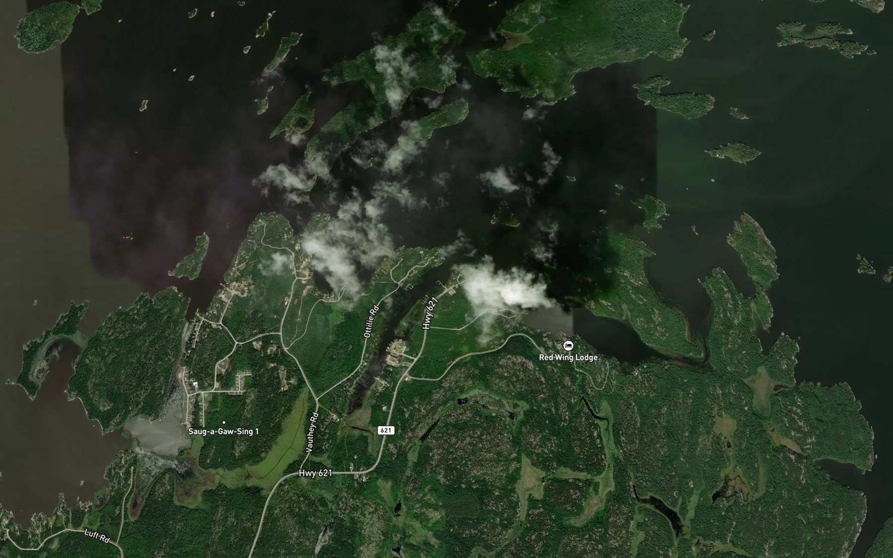 Satellite map of the Hanson Bay