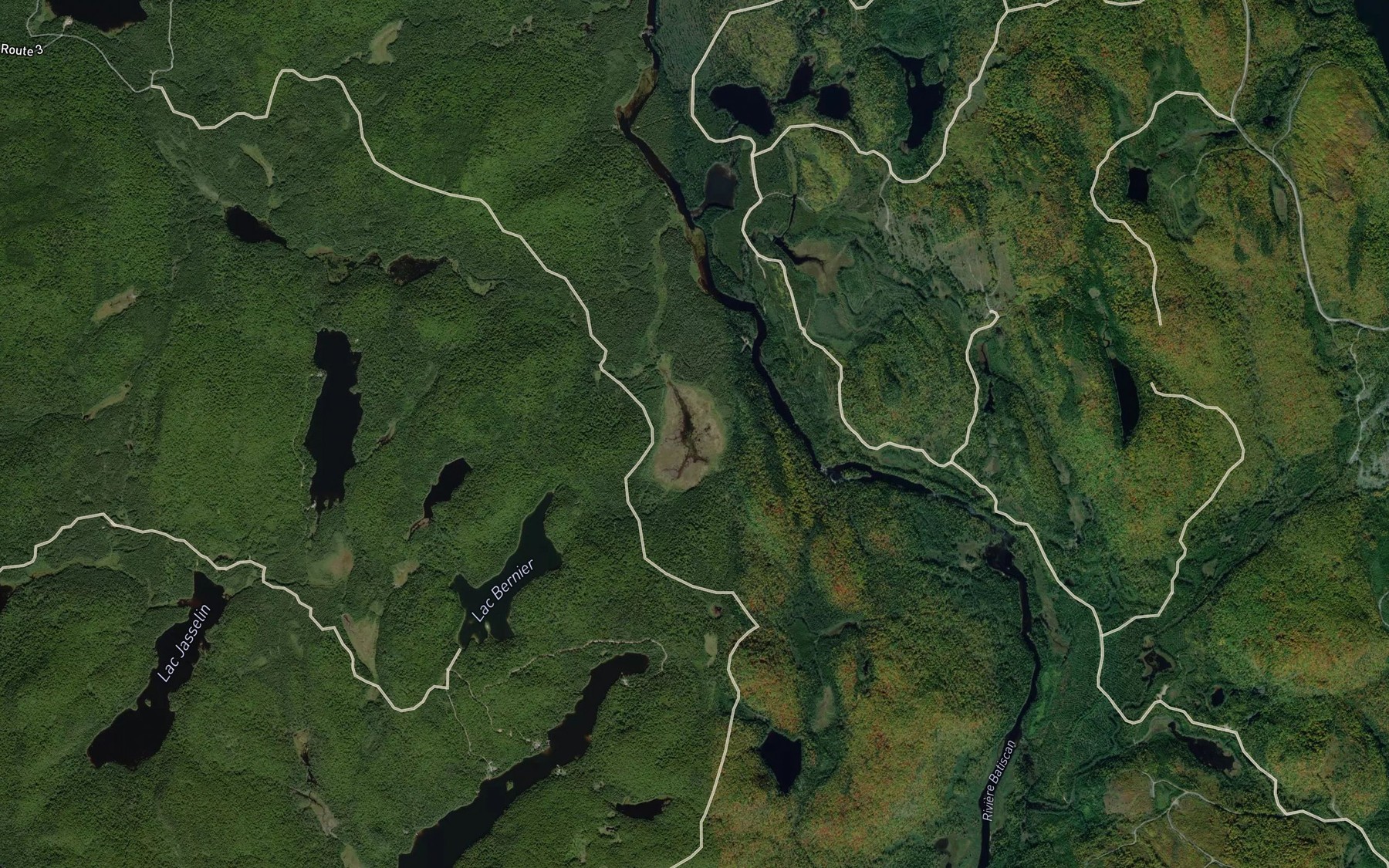 Satellite map of the Lac Qui-Dort