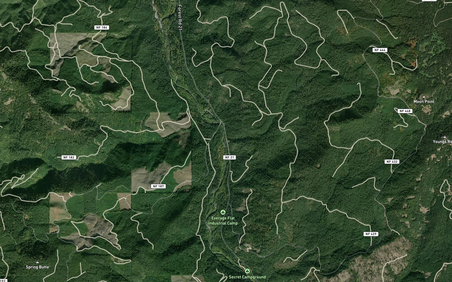 Satellite map of the Boulder Creek