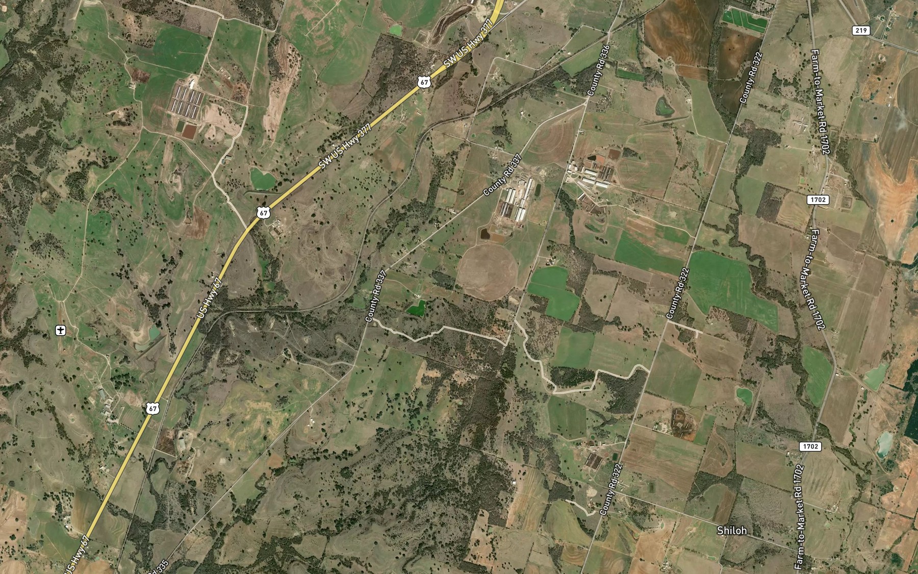 Satellite map of the Hopson Lake