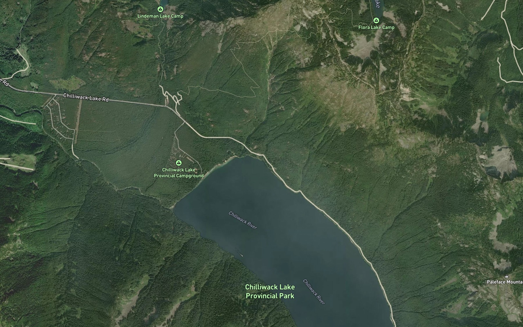 Satellite map of the Frances Creek