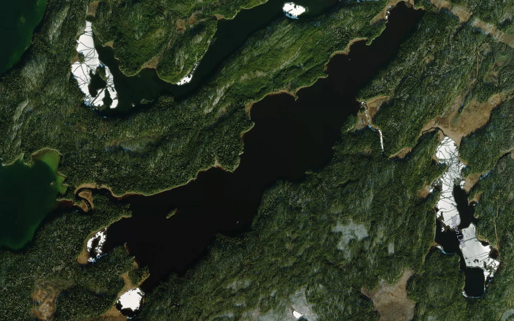 Satellite map of the Vickers Lake