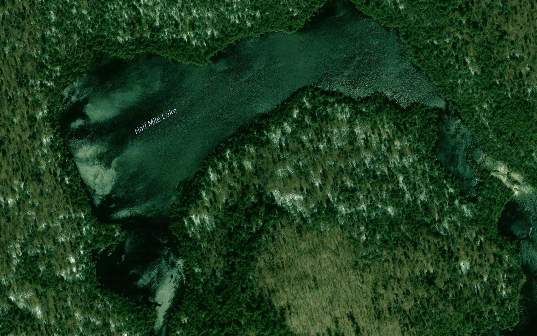 Satellite map of the Half Mile Lake
