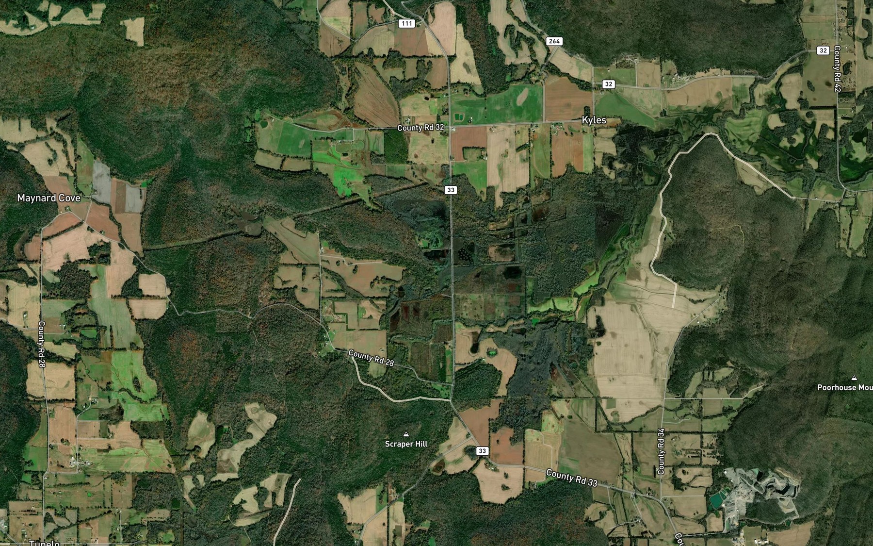 Satellite map of the Bucker Pond