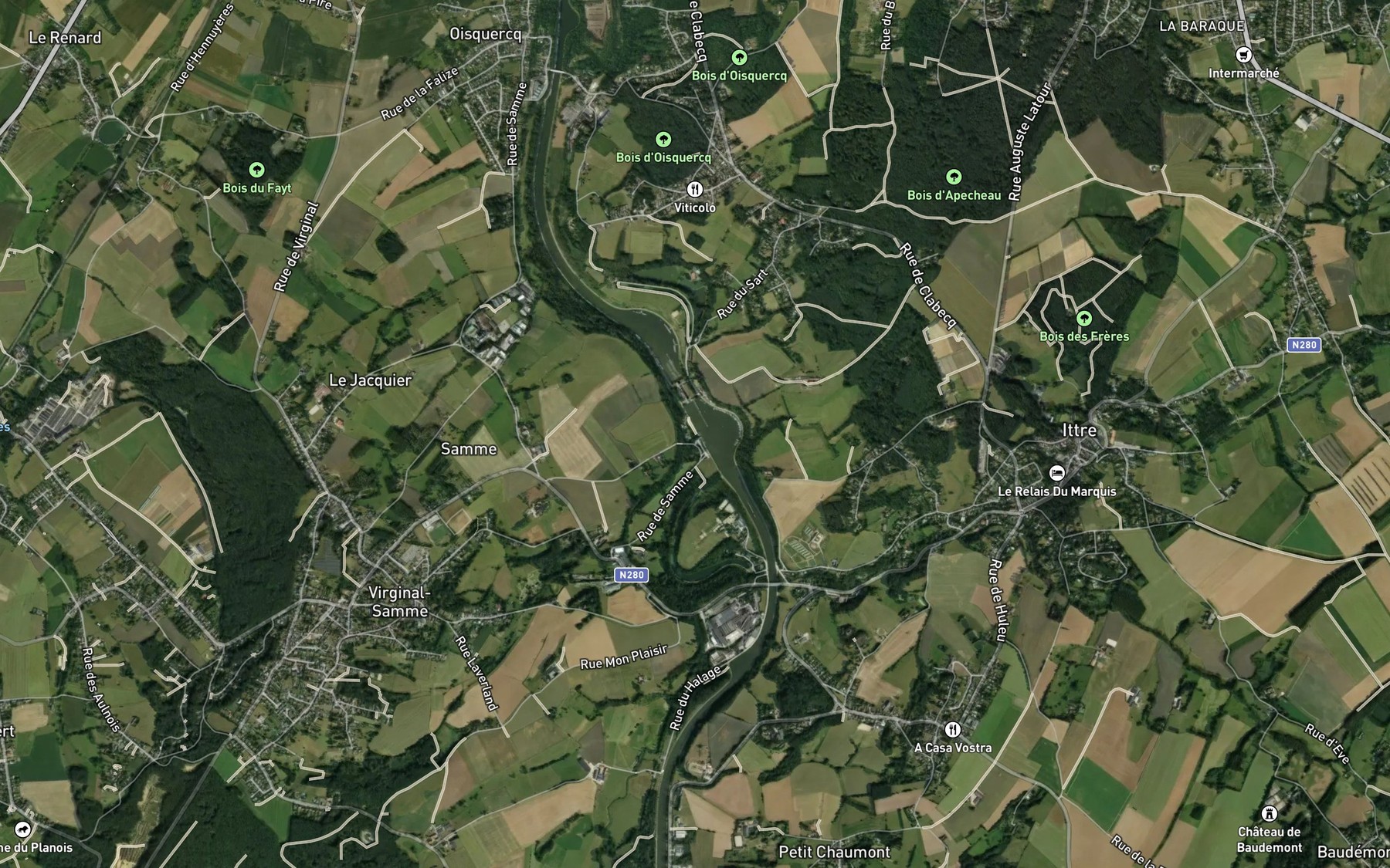 Satellite map of the Ry Ternal