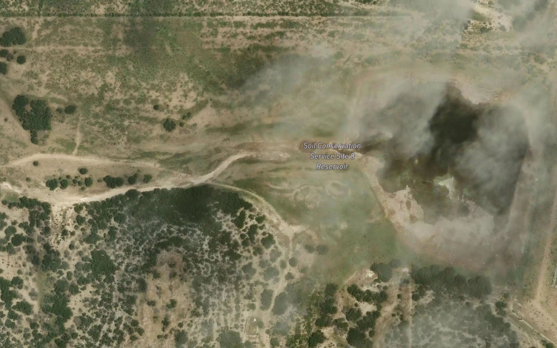 Satellite map of the Soil Conservation Service Site 8 Reservoir