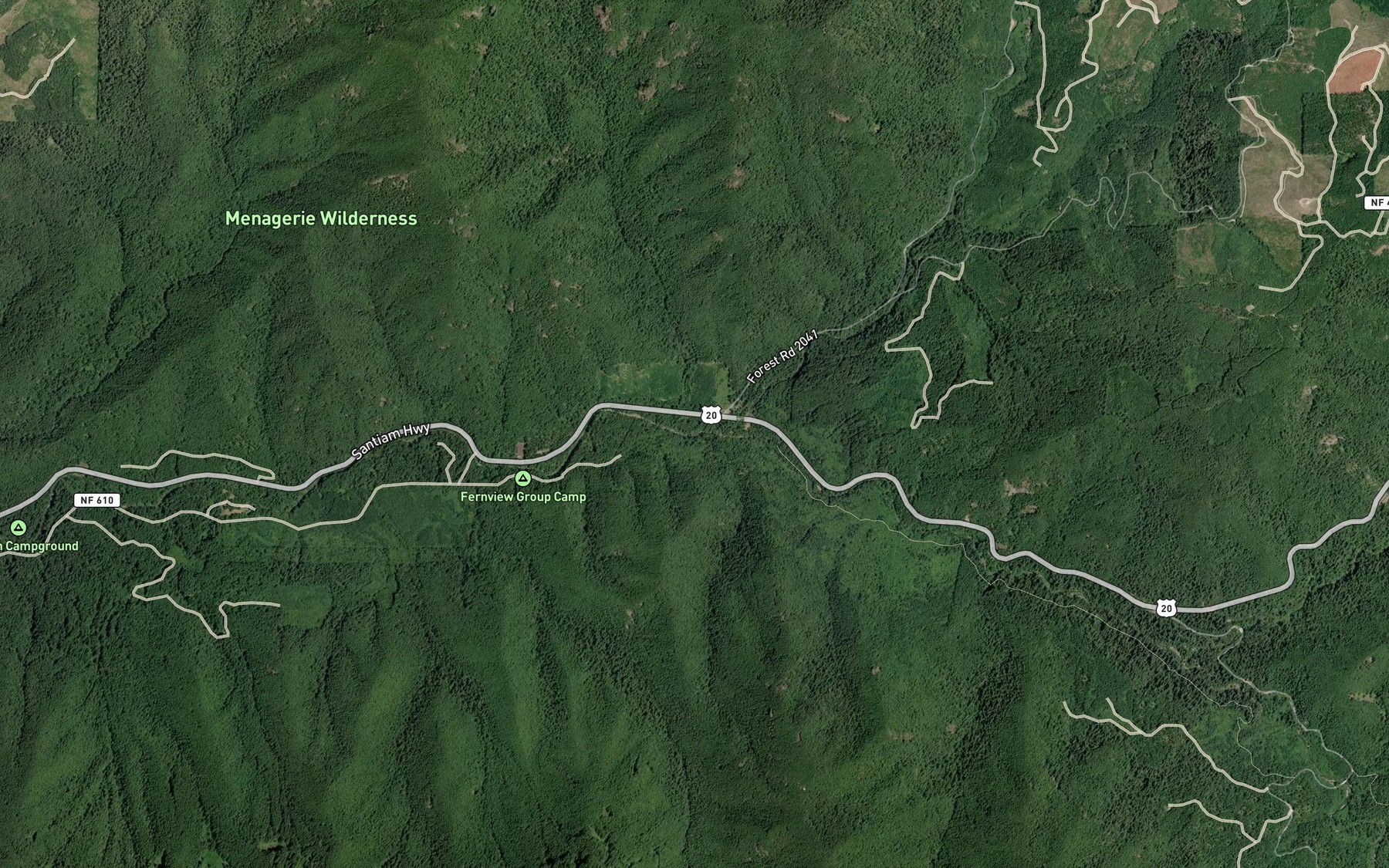 Satellite map of the Stewart Creek