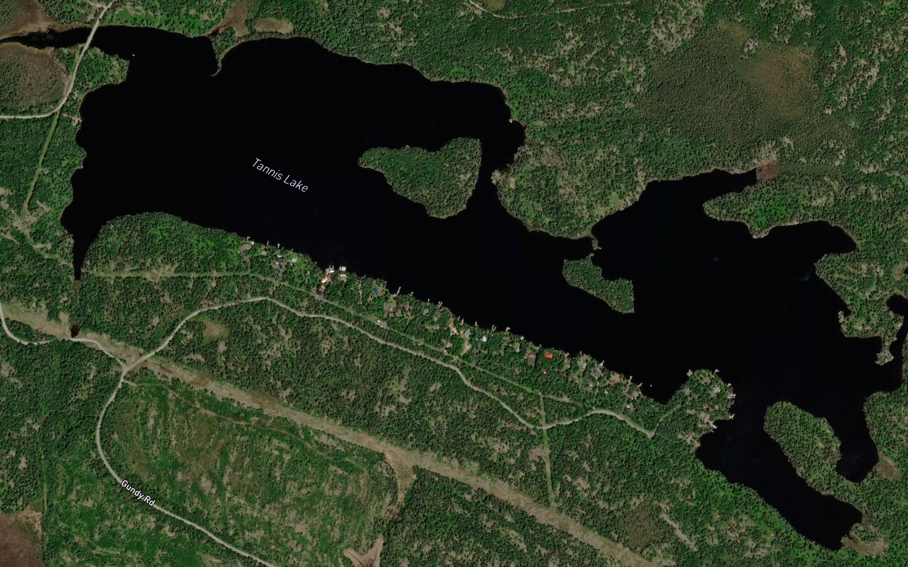 Satellite map of the Tannis Lake
