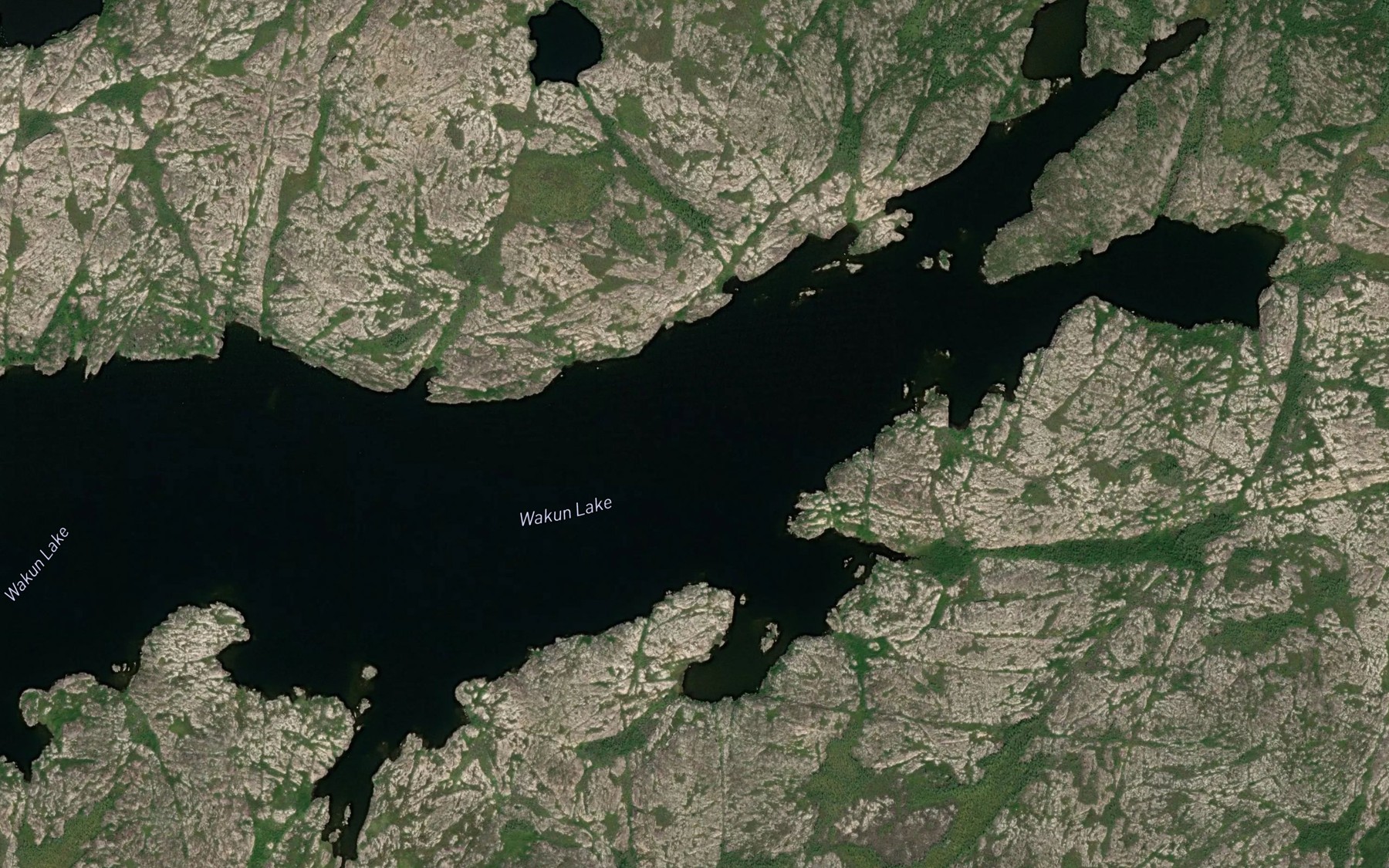Satellite map of the Wakun Lake