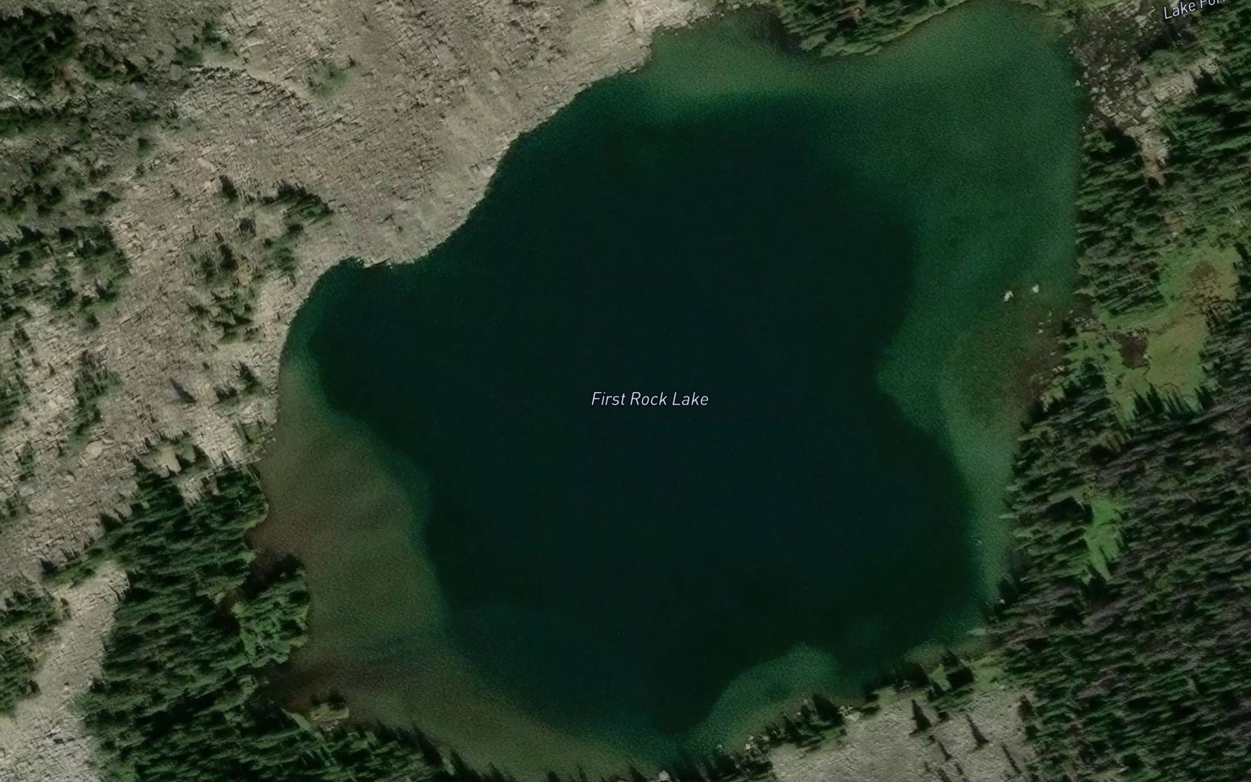 Satellite map of the First Rock Lake