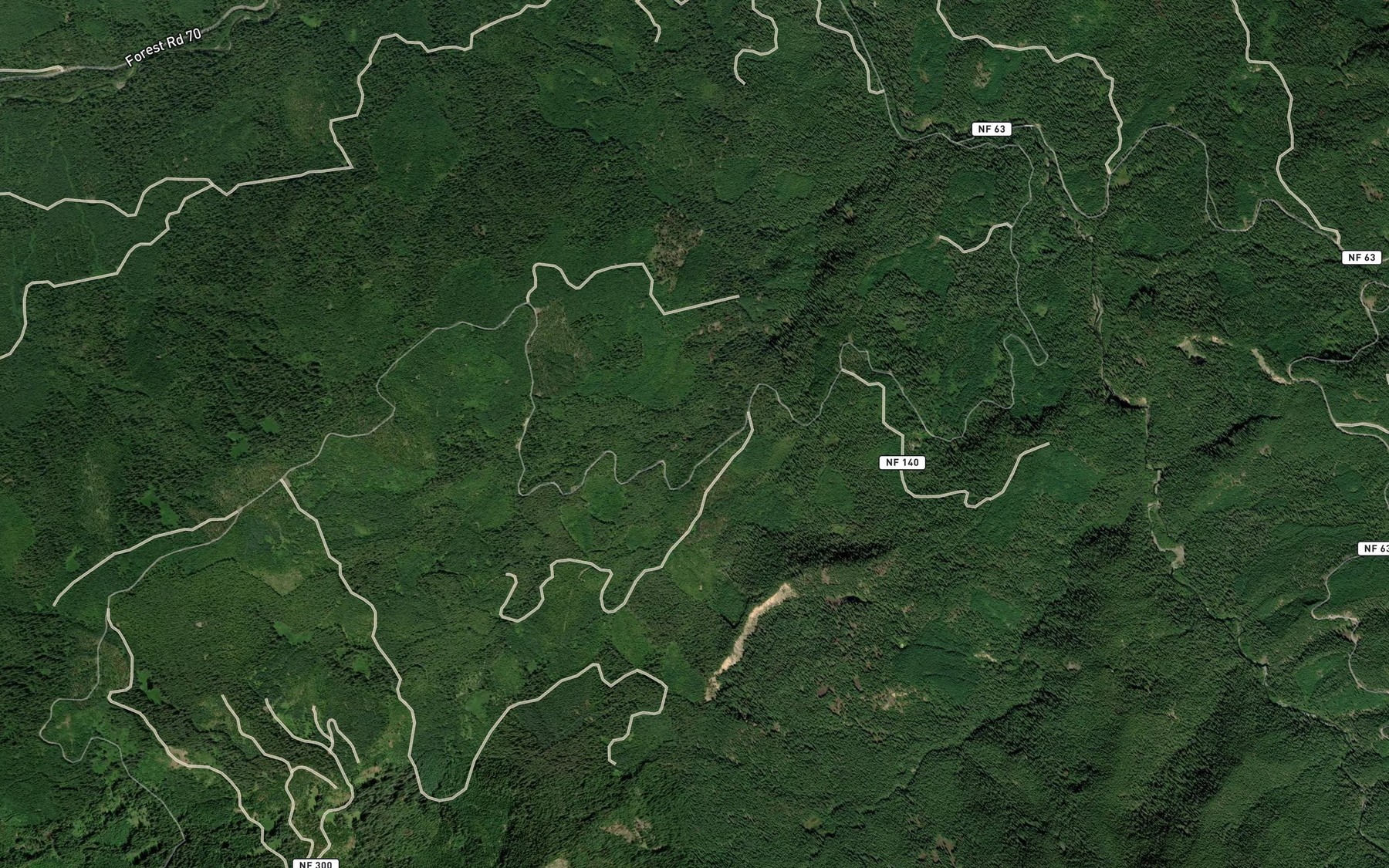 Satellite map of the Van Cleve Creek