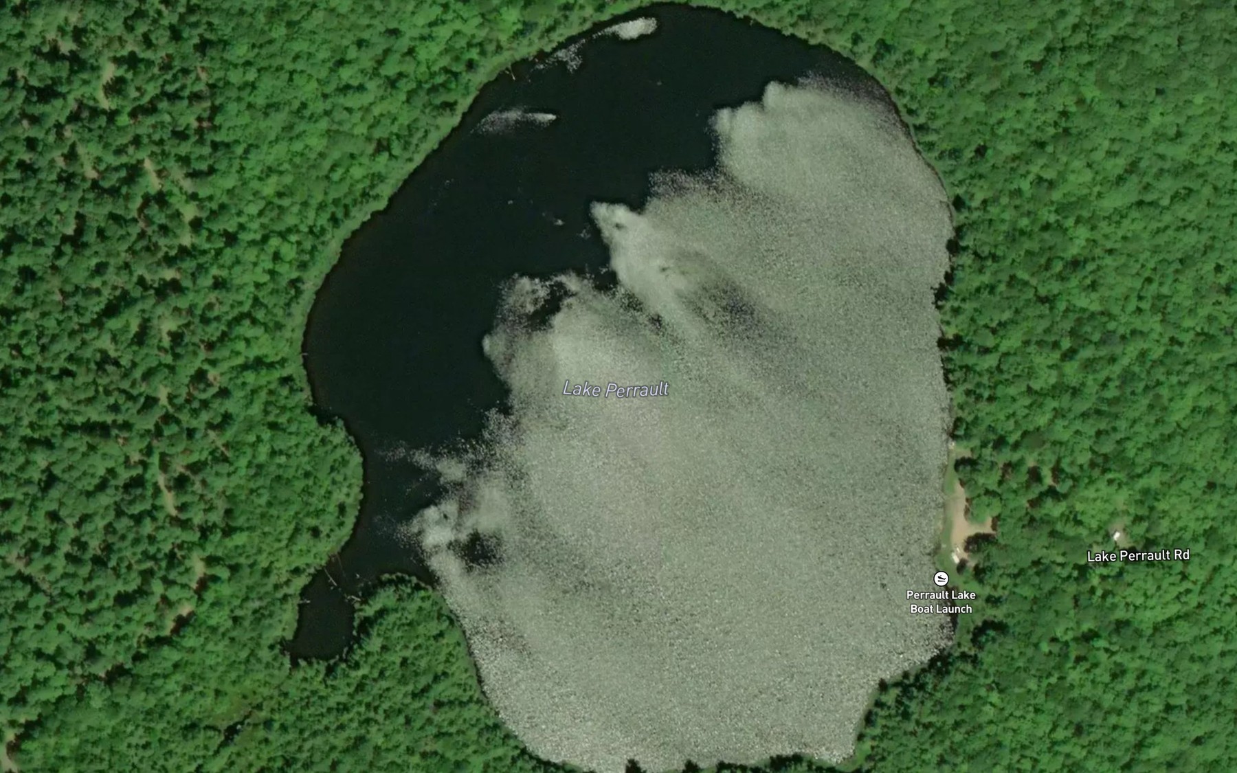Satellite map of the Lake Perrault