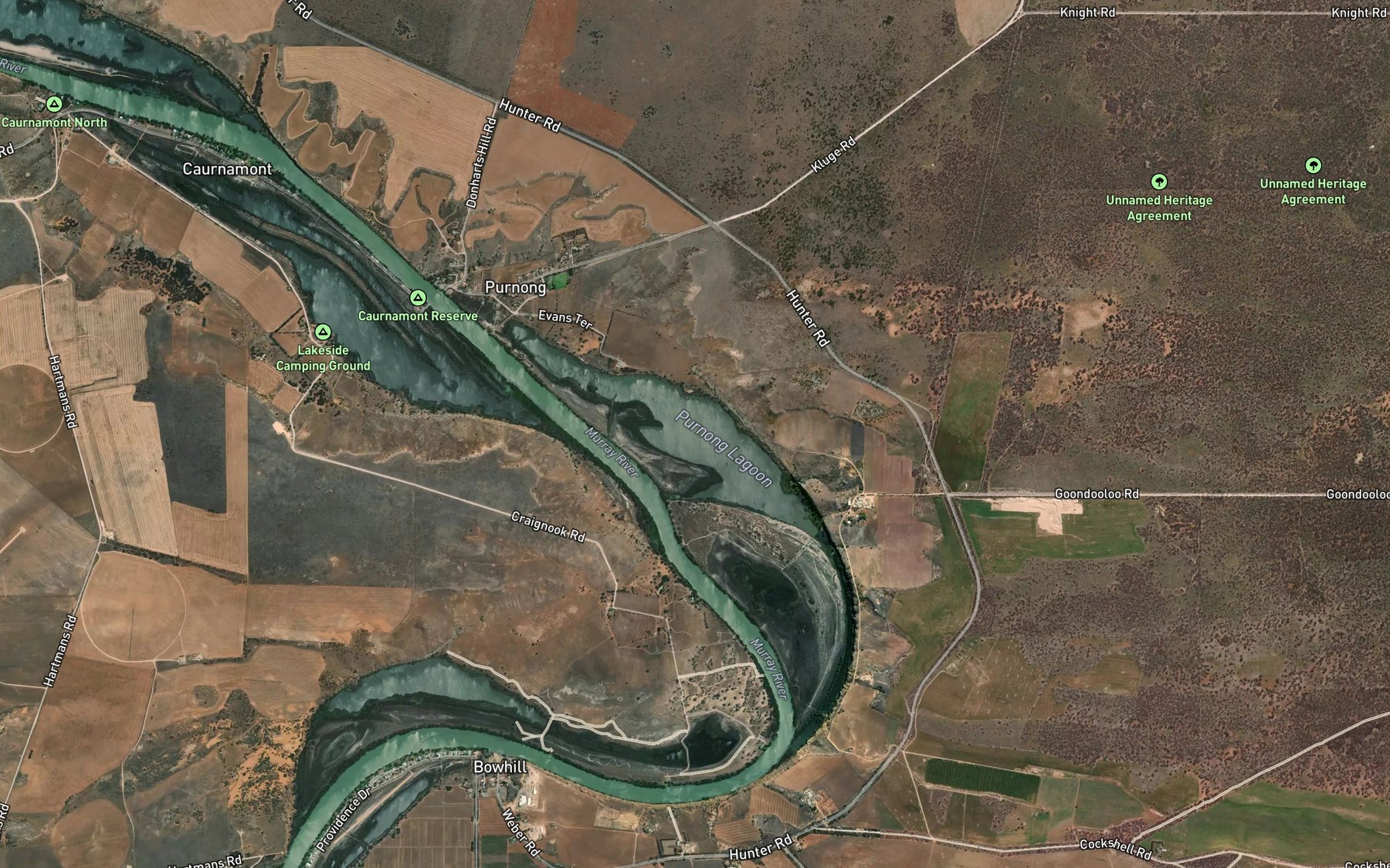 Satellite map of the Purknong Lagoon
