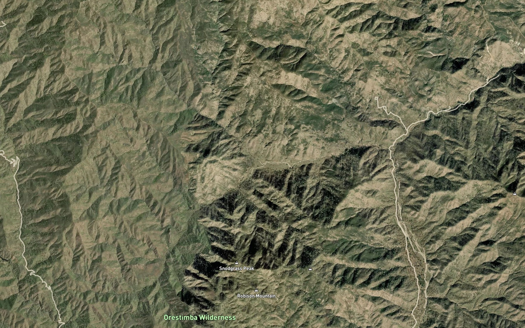 Satellite map of the Pinto Creek