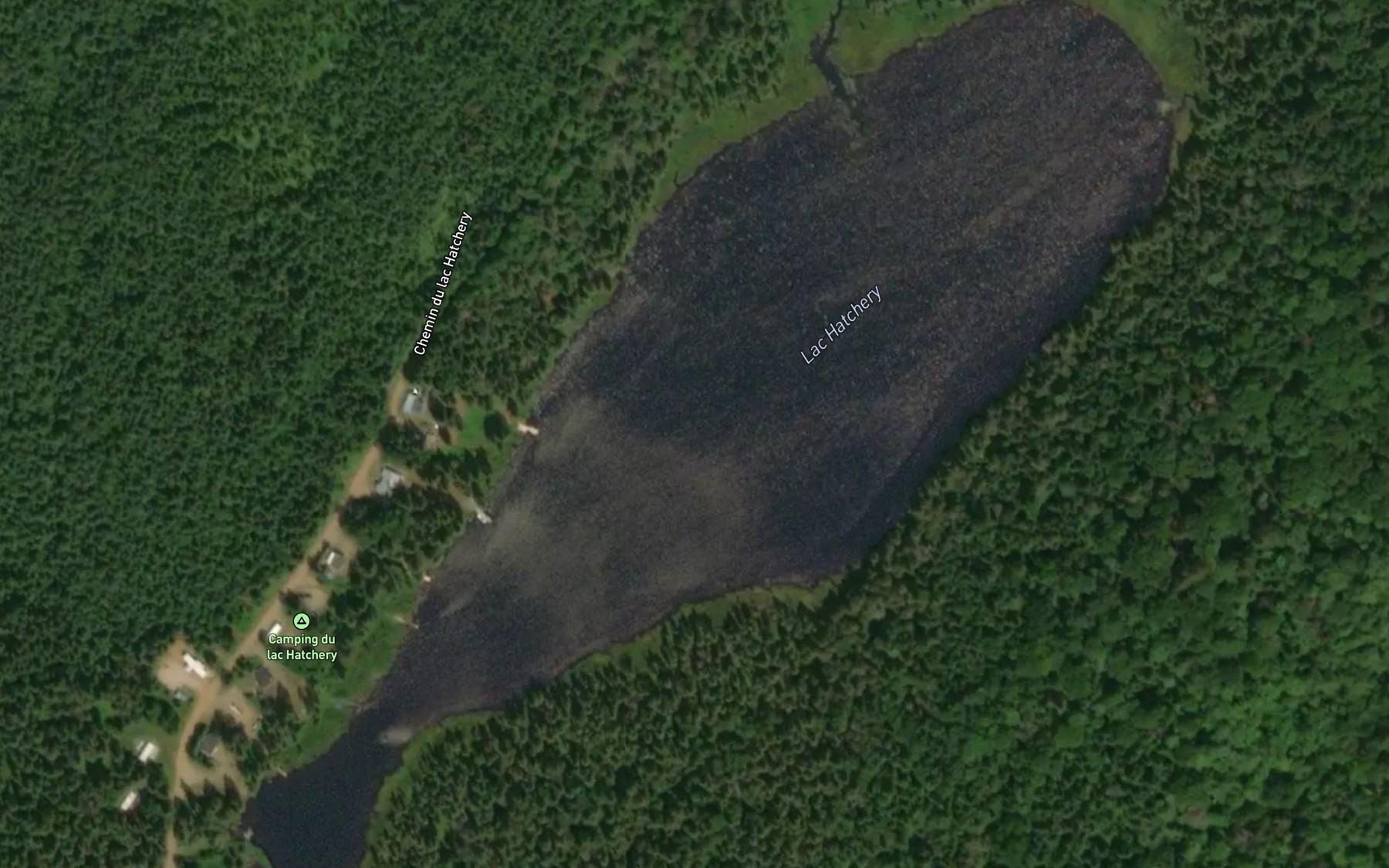 Satellite map of the Lac Hatchery