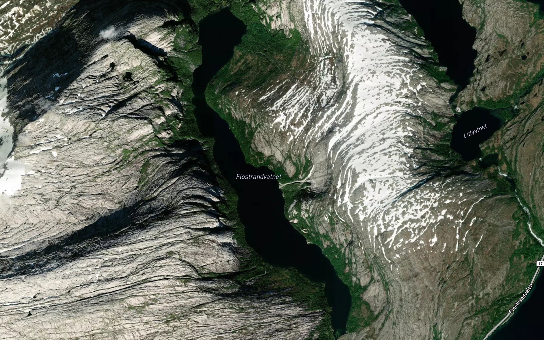 Satellite map of the Flostrandvatnet
