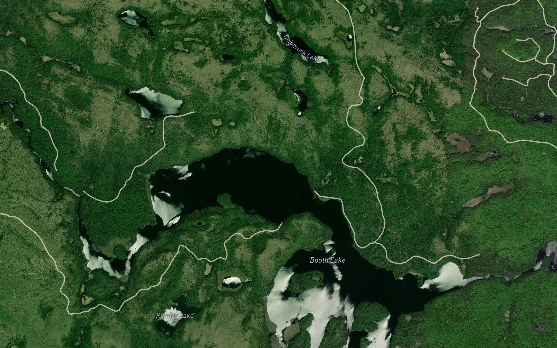Satellite map of the Chipmunk Creek