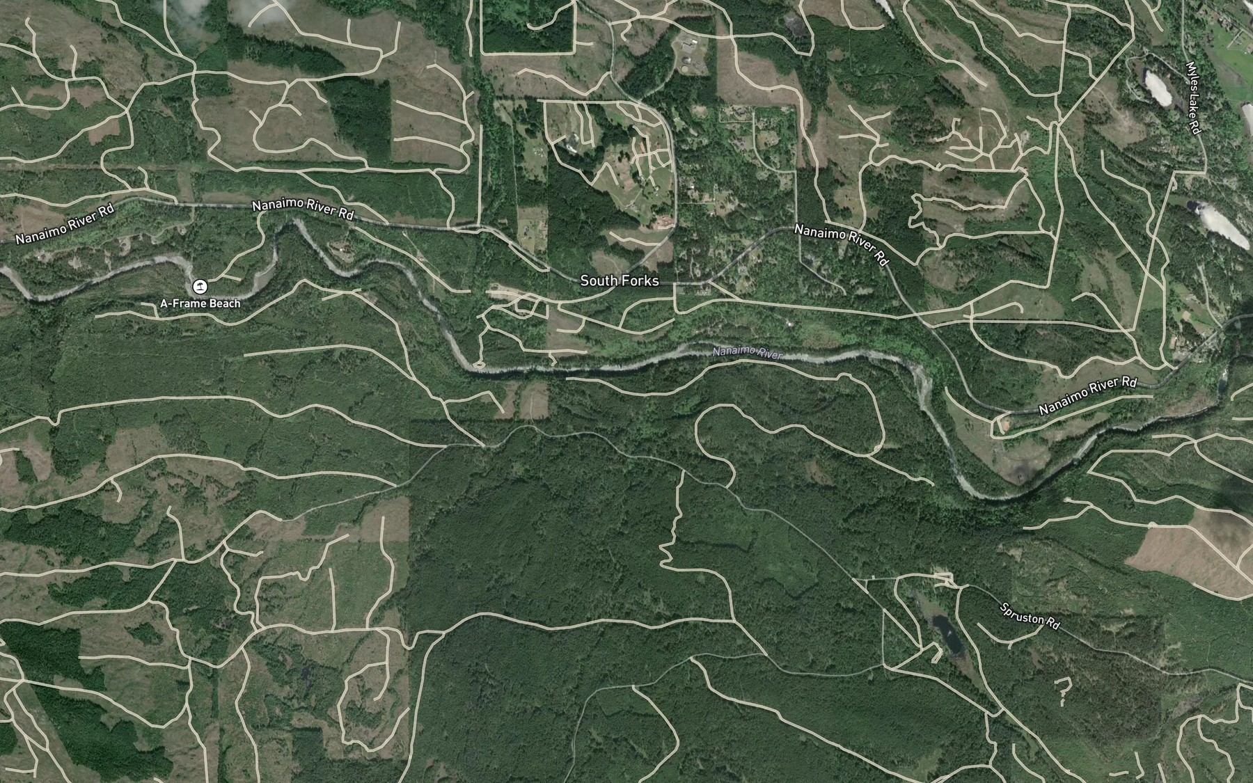 Satellite map of the Elkhorn Creek