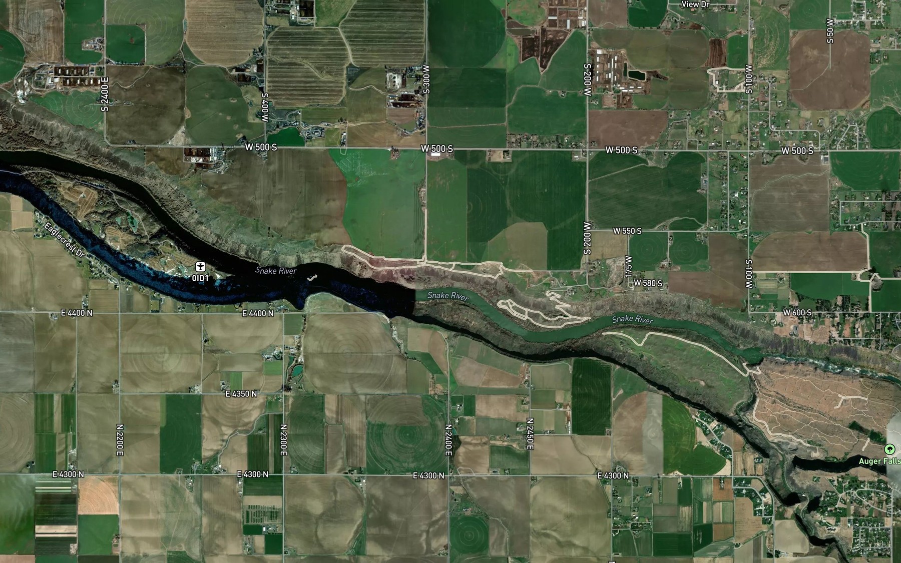 Satellite map of the Ellisons Spring