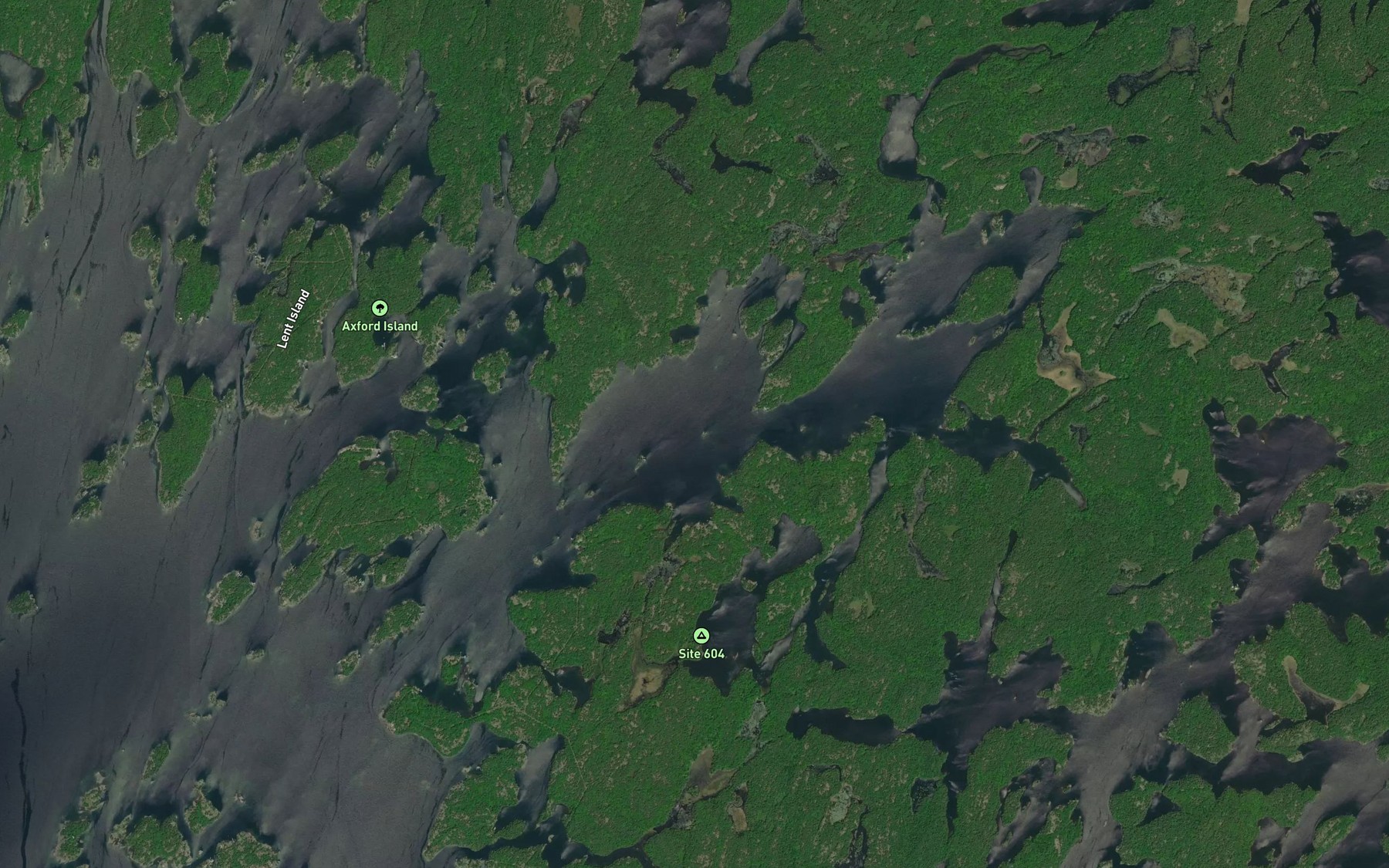 Satellite map of the Spider Bay