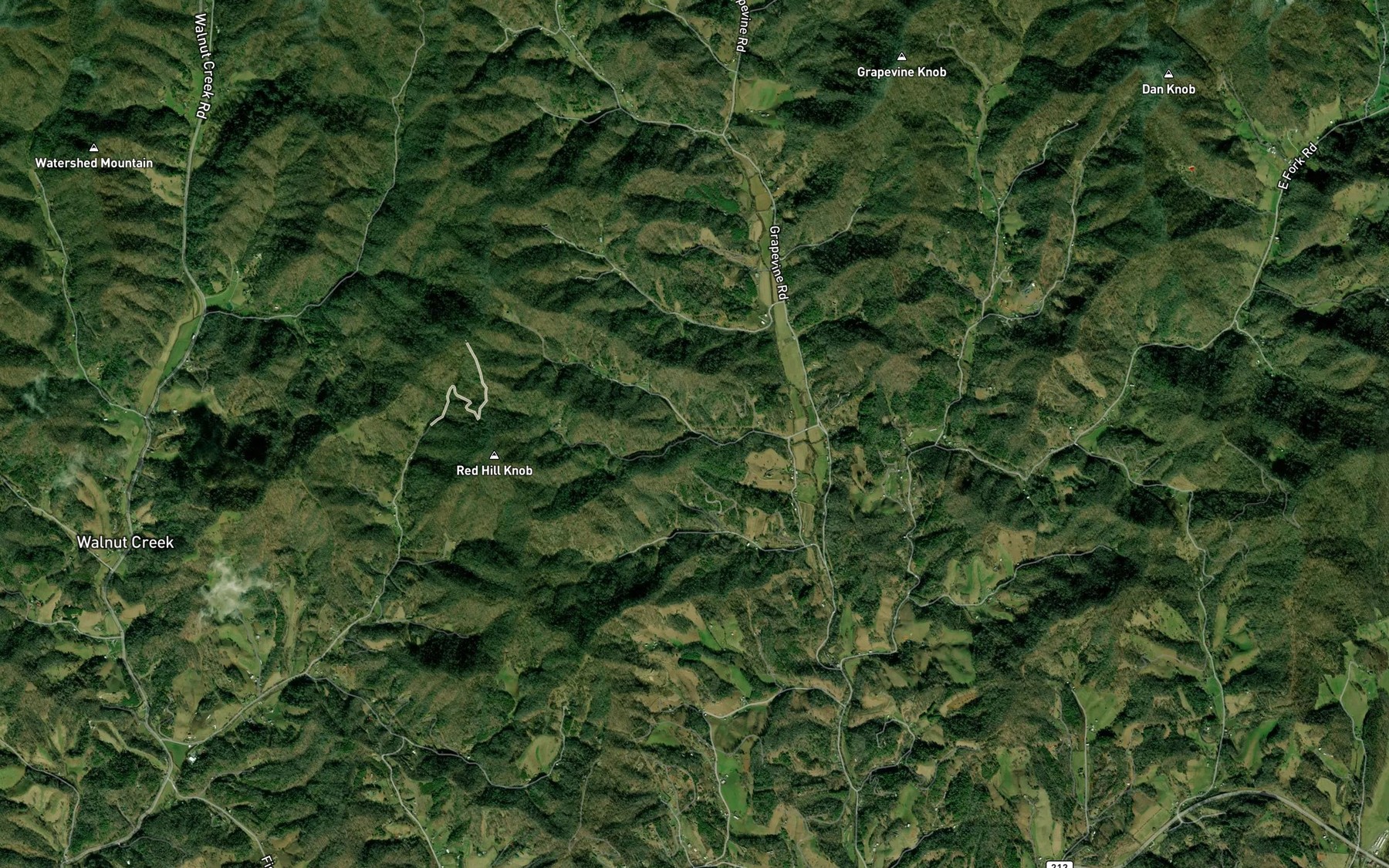 Satellite map of the Wilson Branch
