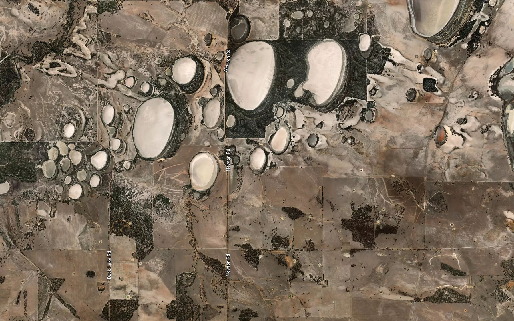 Satellite map of the Wareenip Lakes