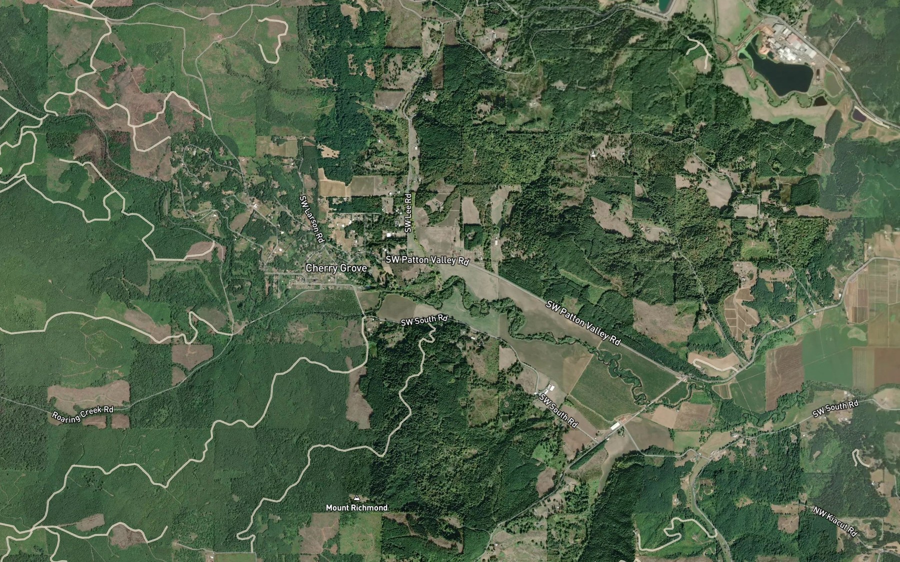 Satellite map of the Hering Creek