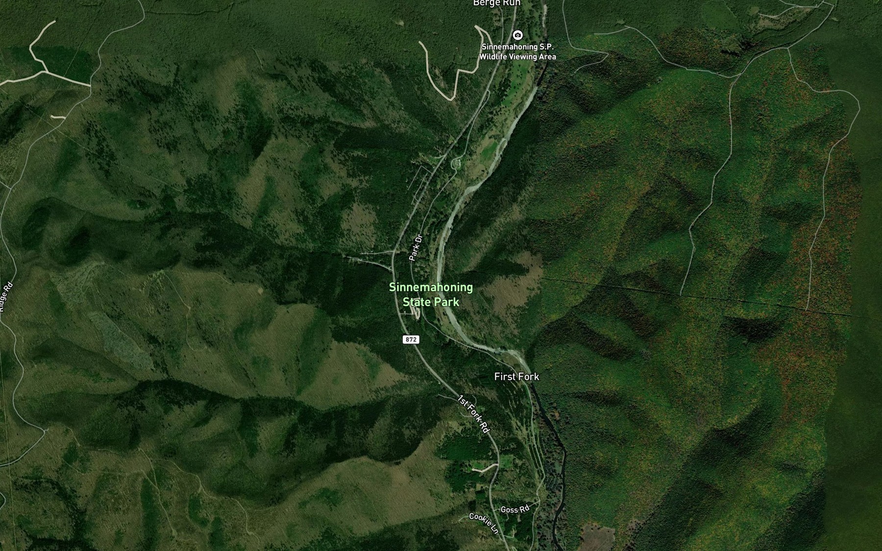 Satellite map of the Owl Run