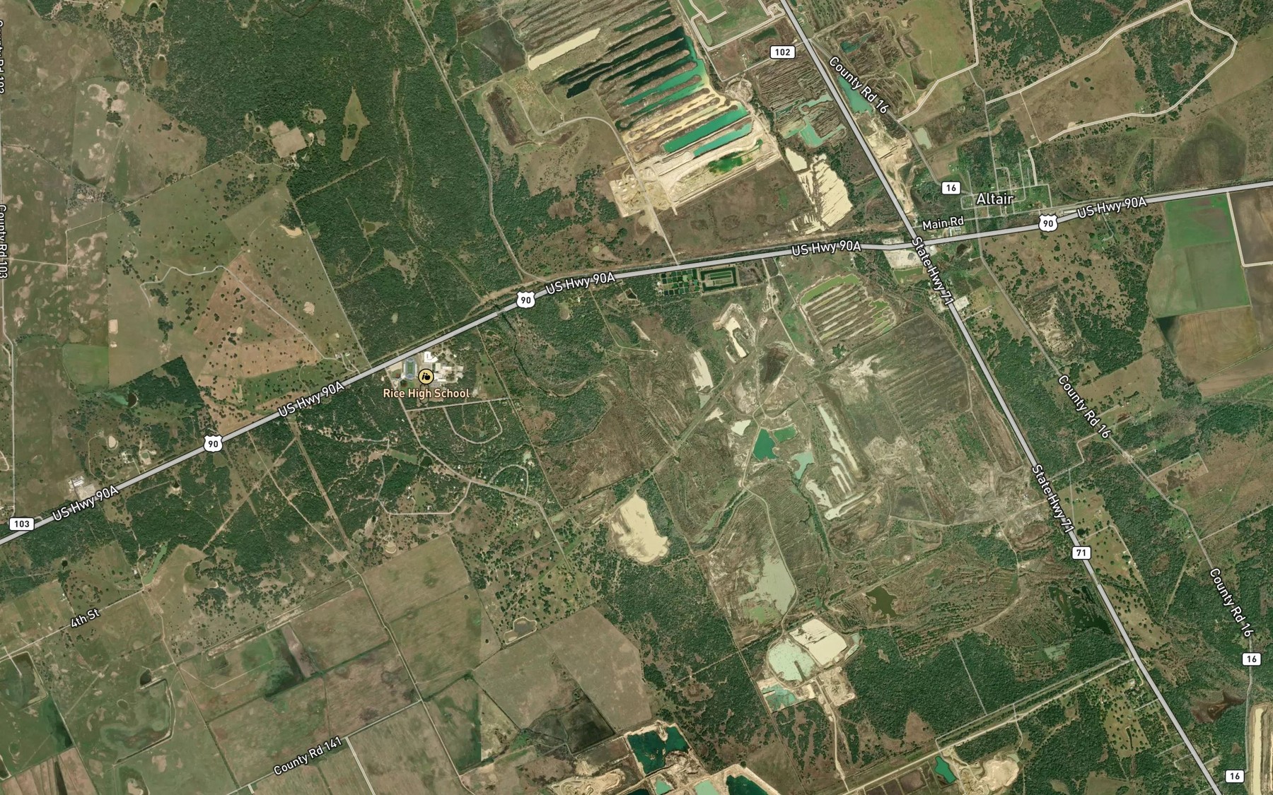 Satellite map of the Crasco Creek