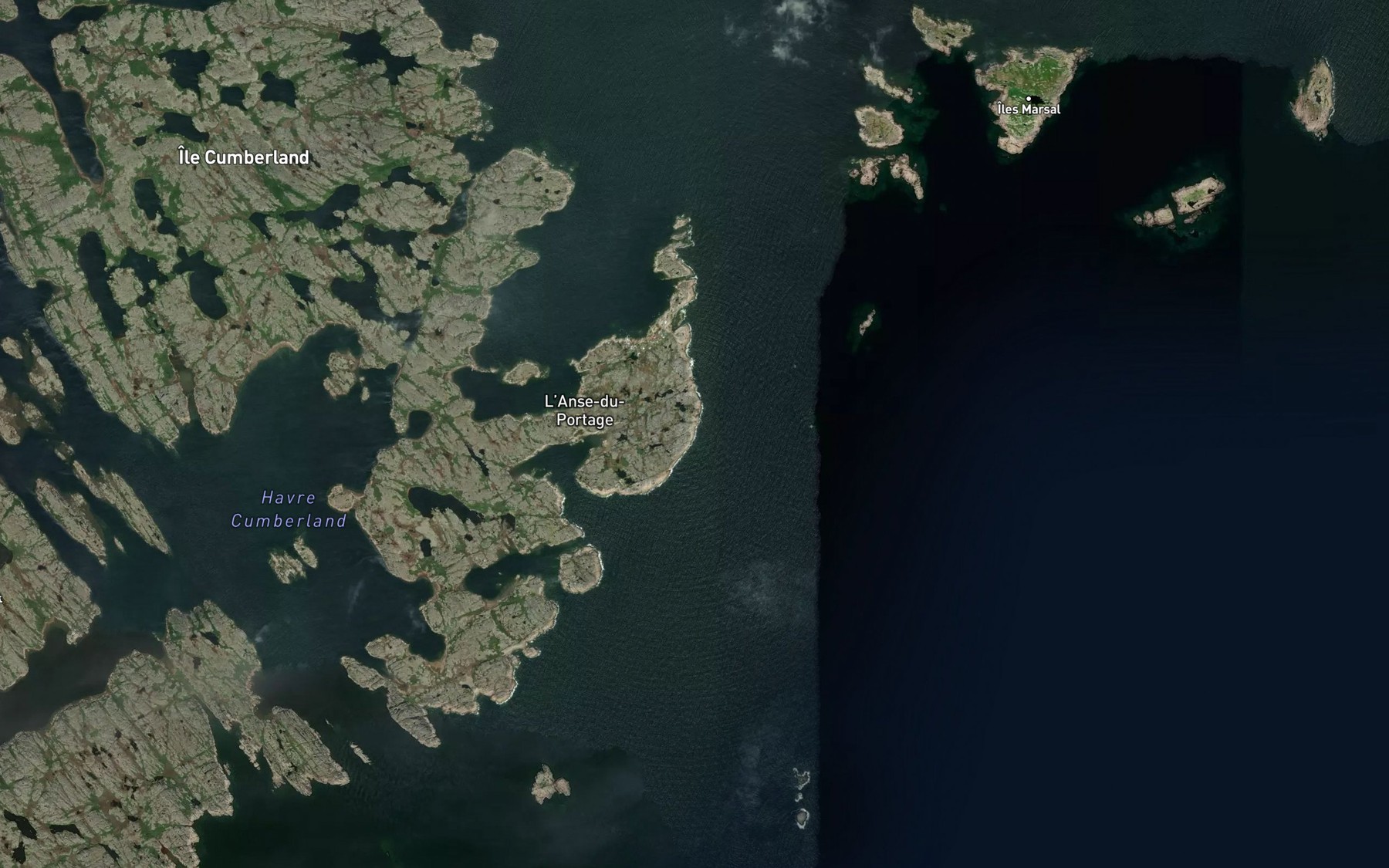 Satellite map of the Anse du Portage