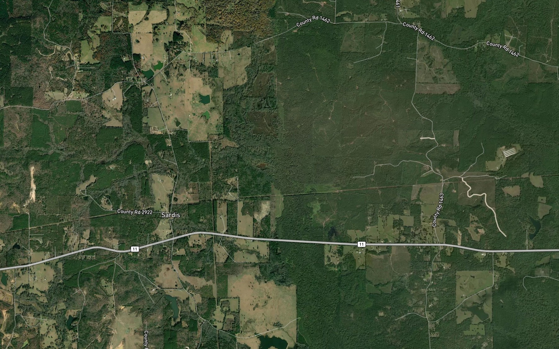 Satellite map of the Mill Branch