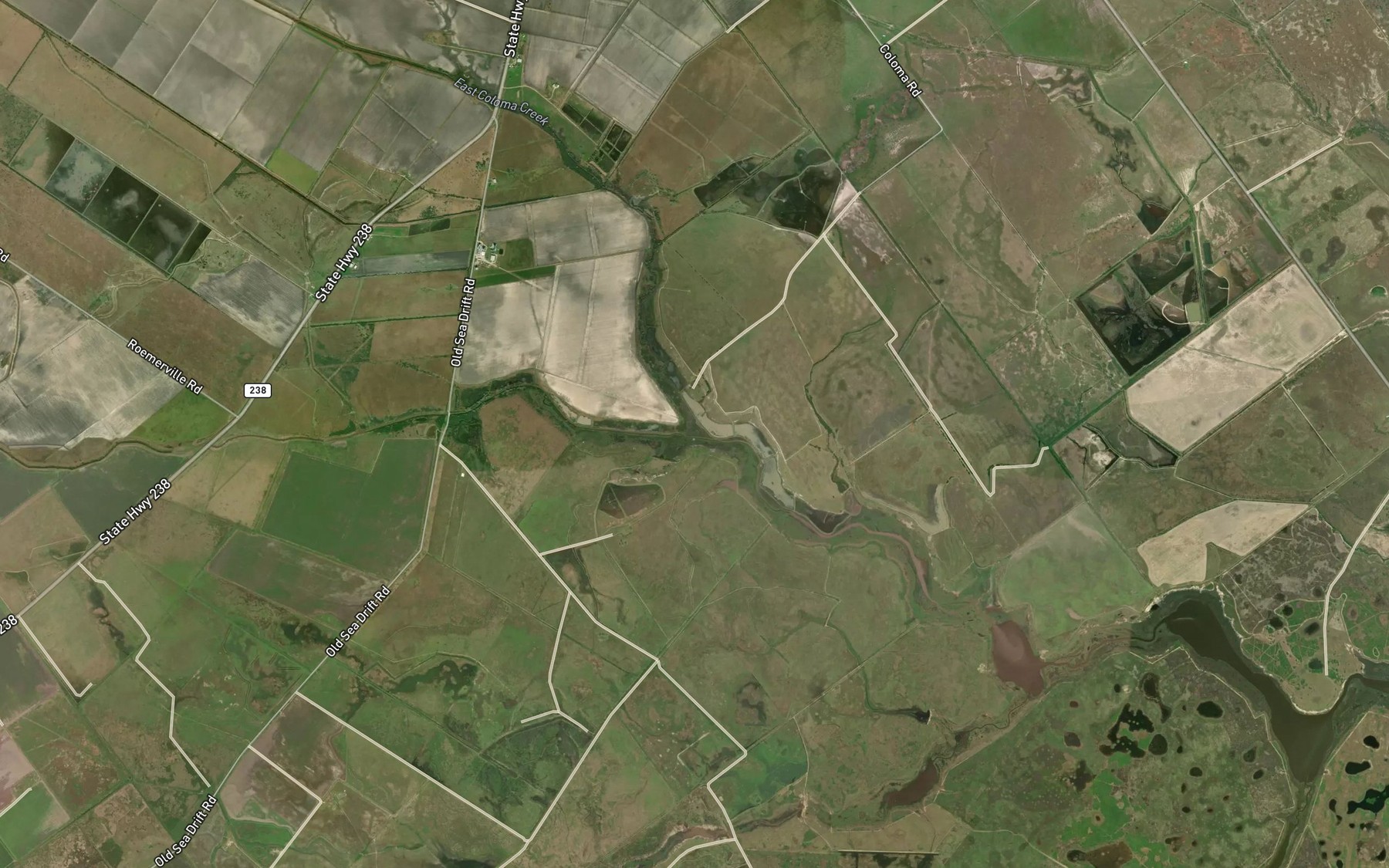 Satellite map of the East Coloma Creek