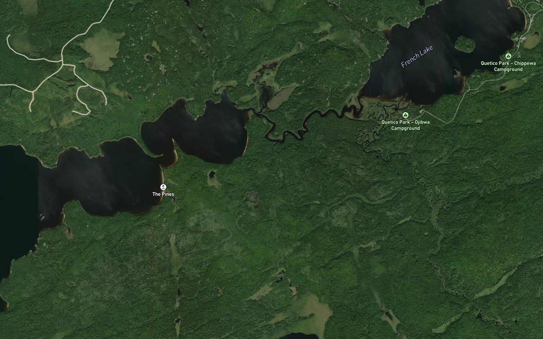 Satellite map of the French River