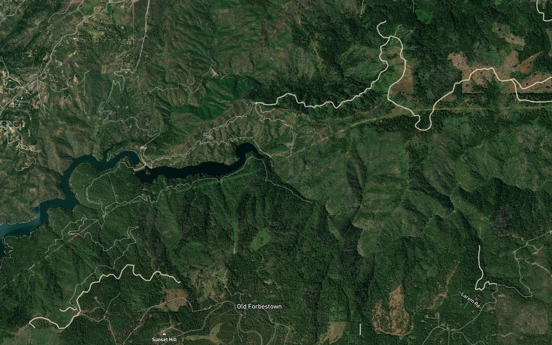 Satellite map of the South Fork Feather River