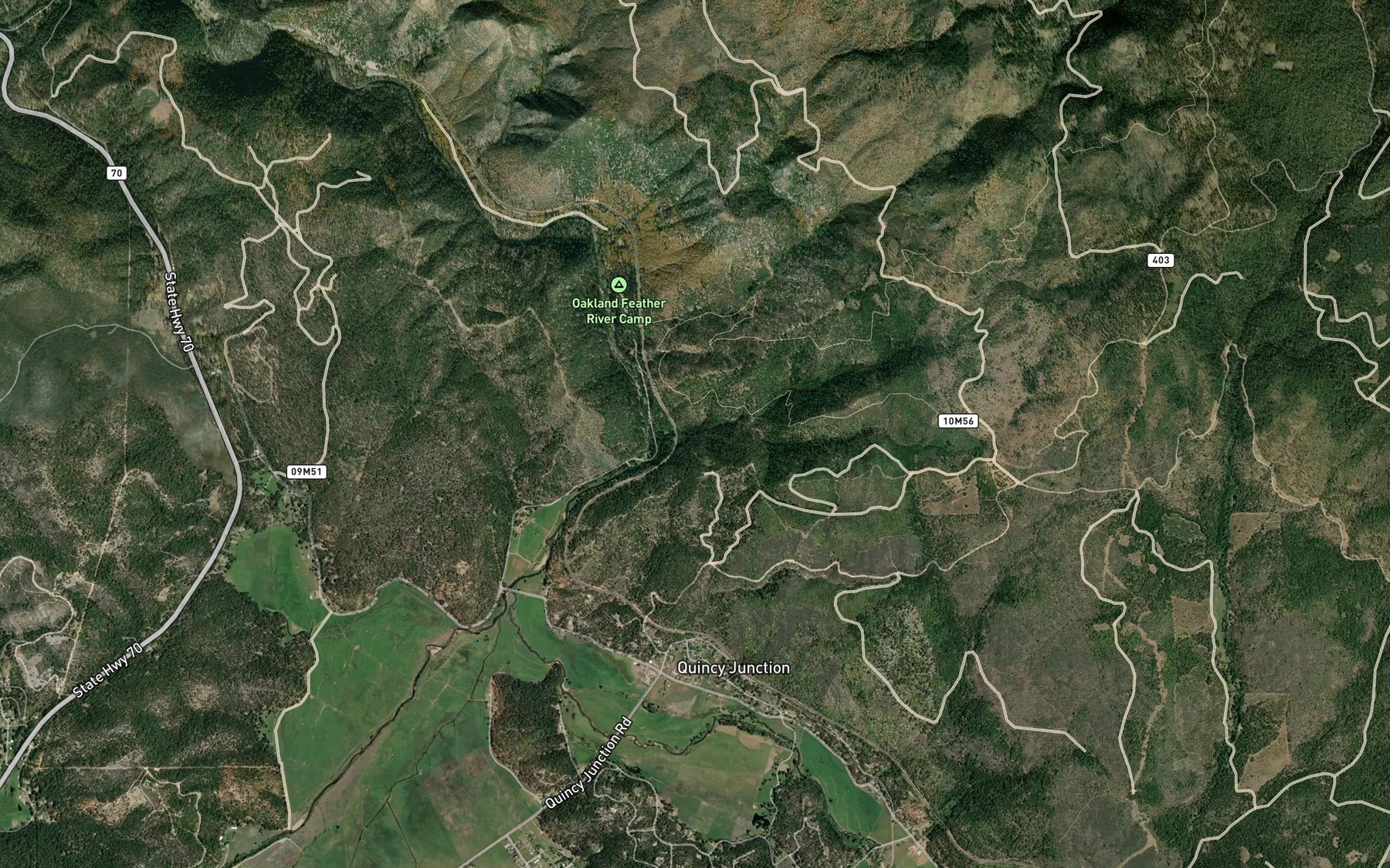 Satellite map of the Berry Creek