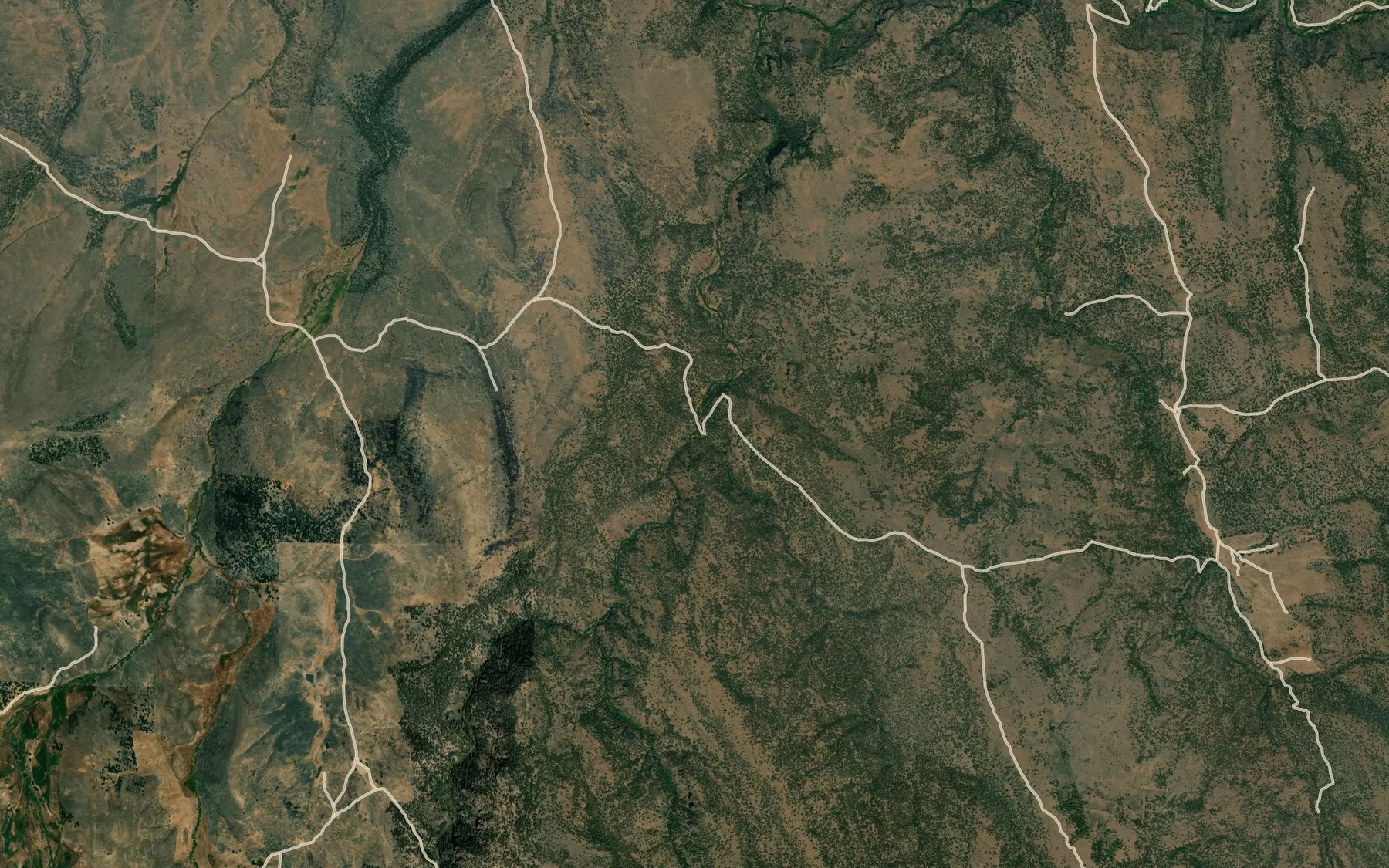Satellite map of the Bogus Creek