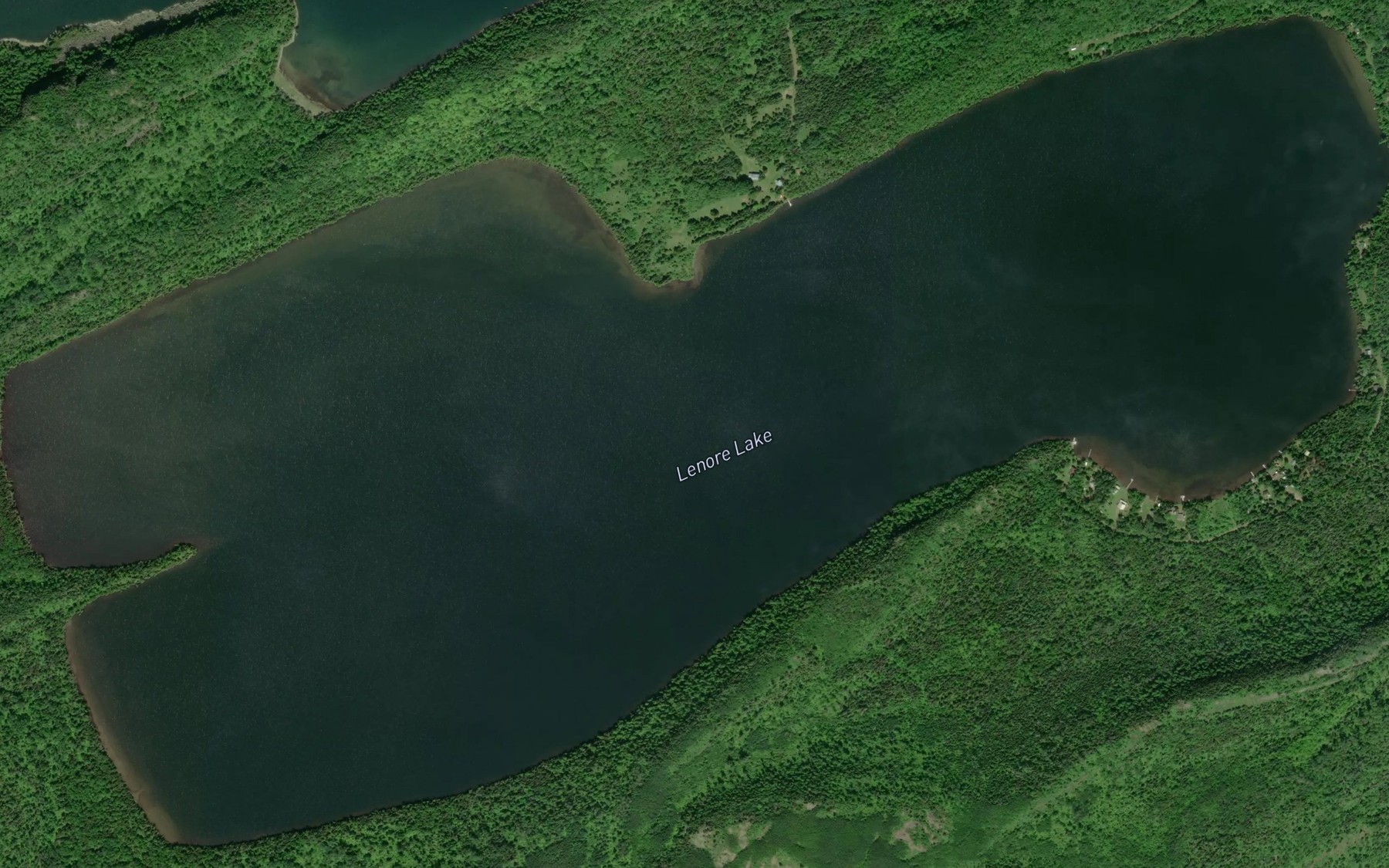 Satellite map of the Lenore Lake