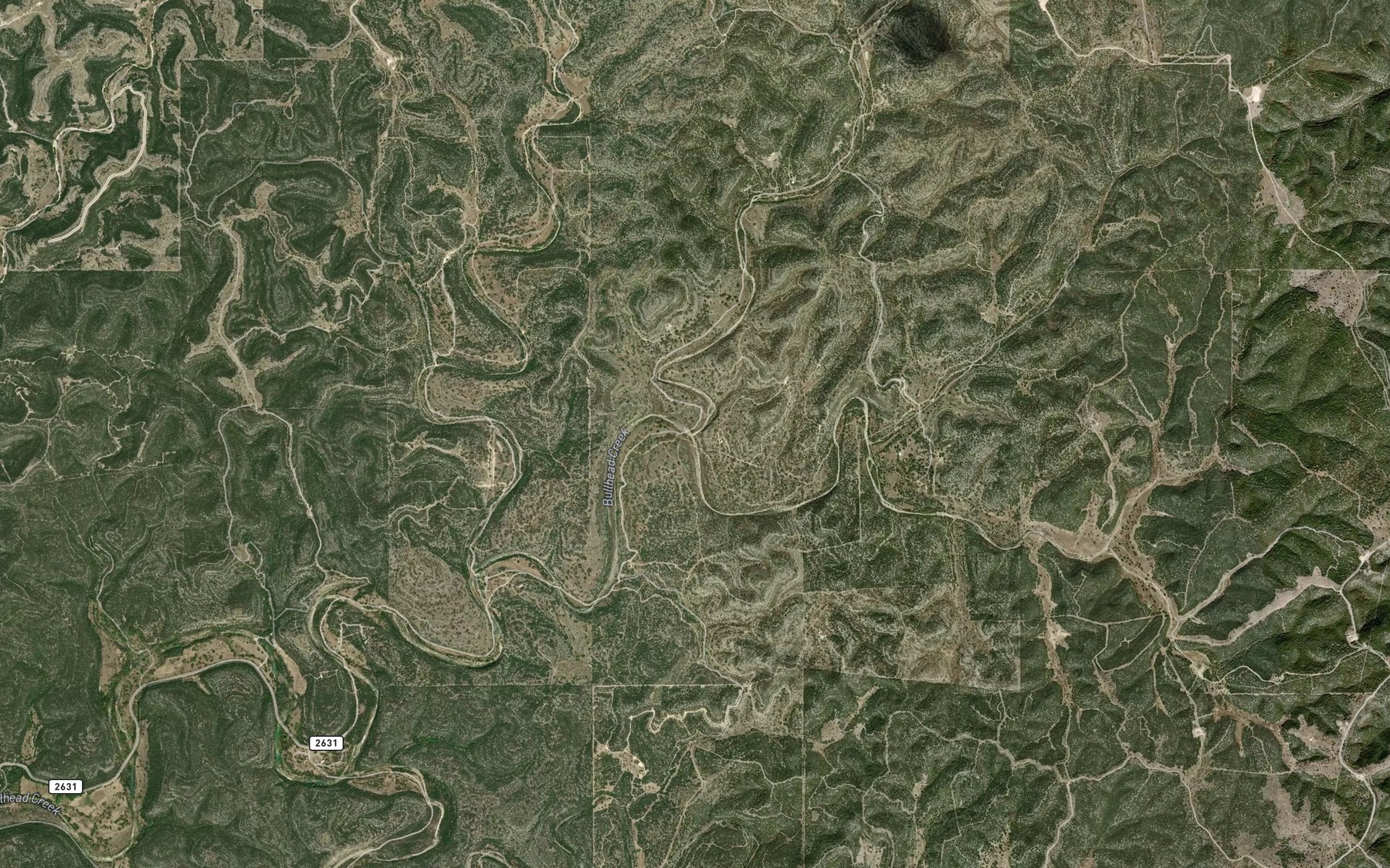 Satellite map of the North Prong Bullhead Creek