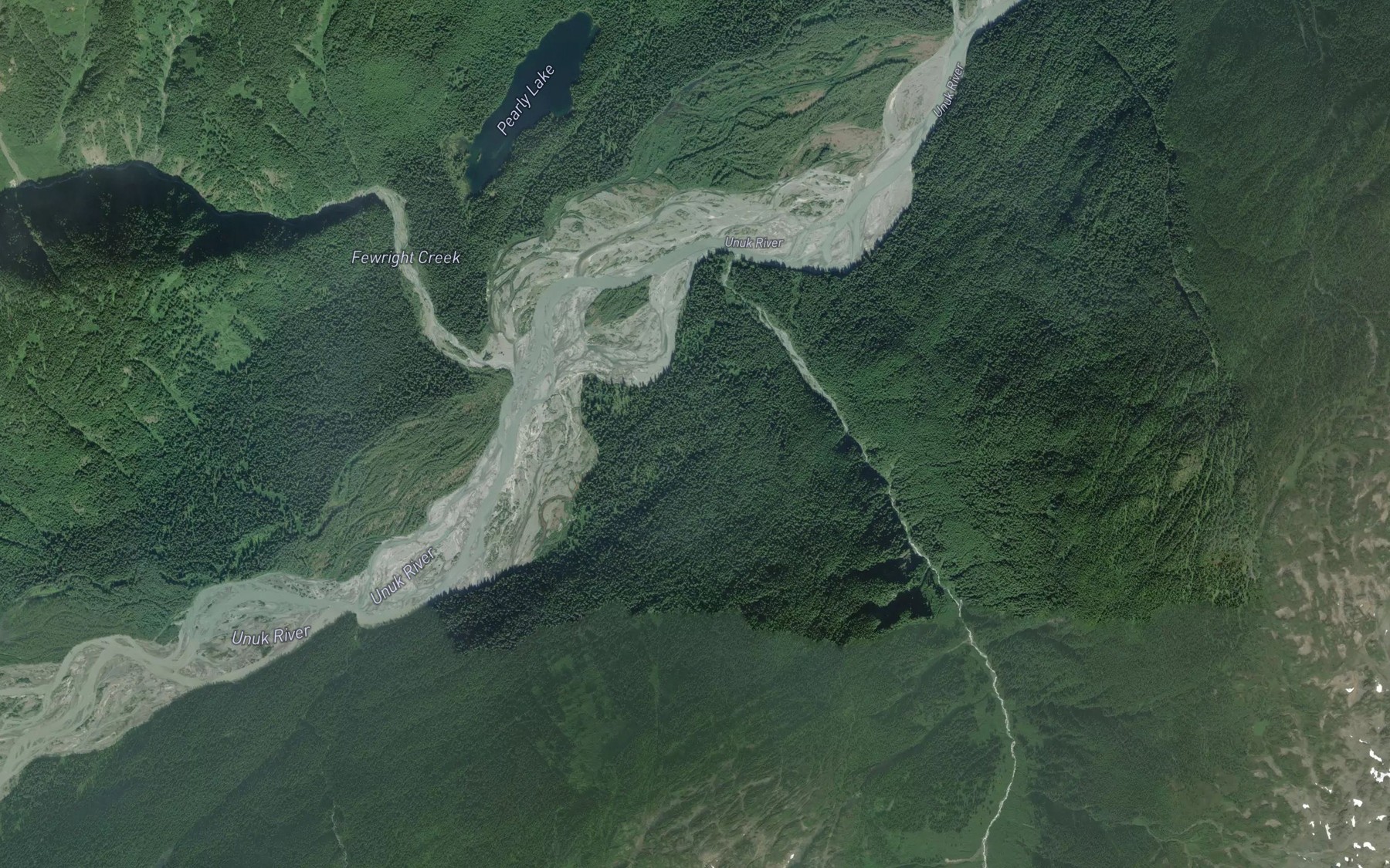 Satellite map of the Cebuck Creek