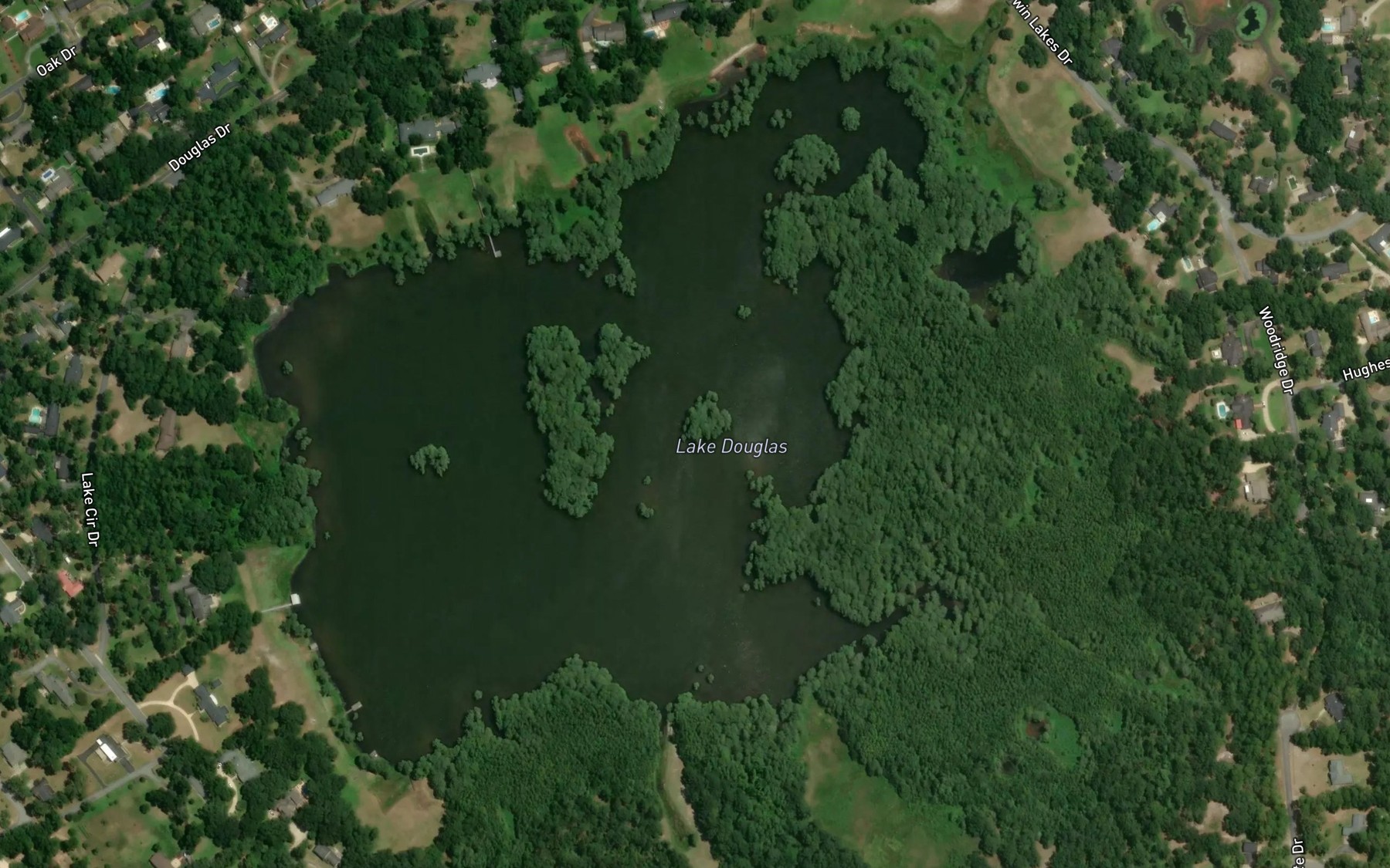 Satellite map of the Lake Douglas