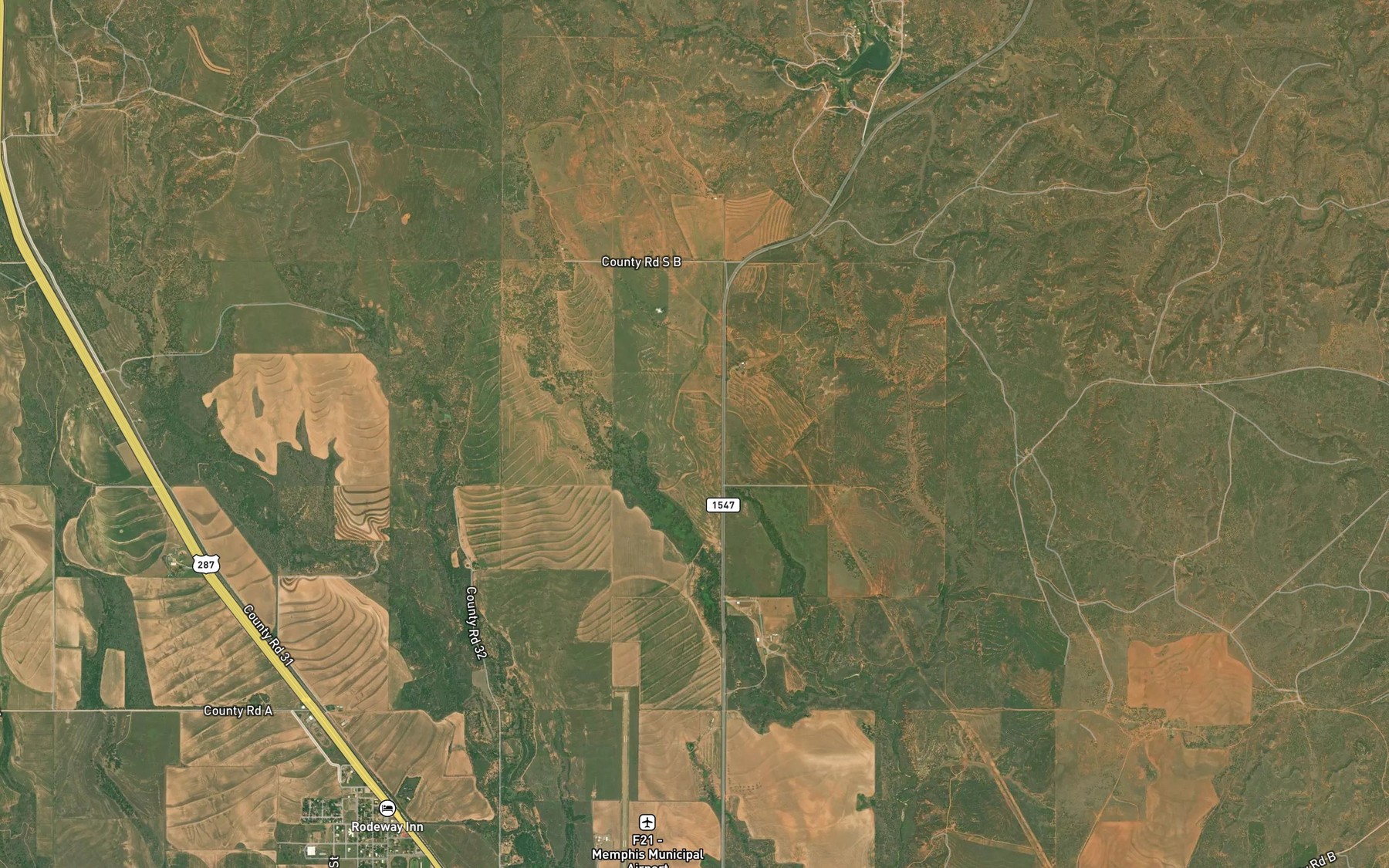 Satellite map of the Evans Lake