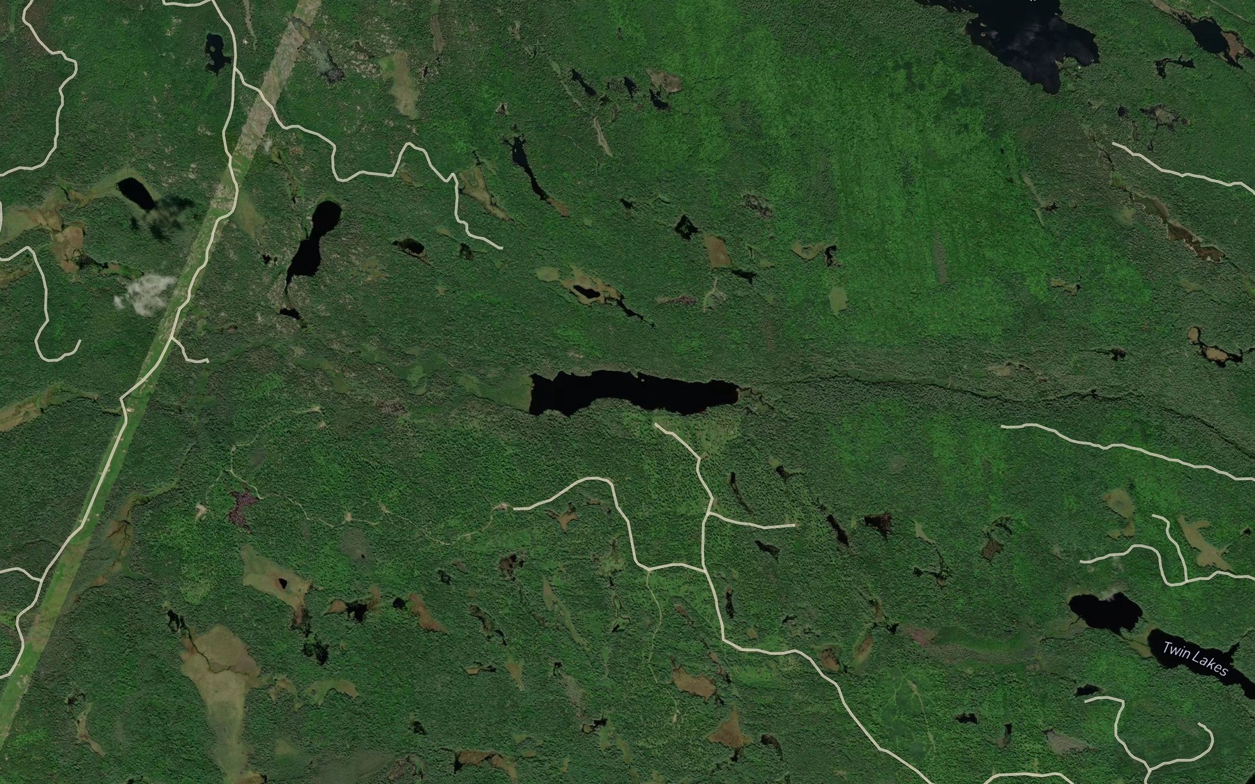 Satellite map of the Kellys Lake