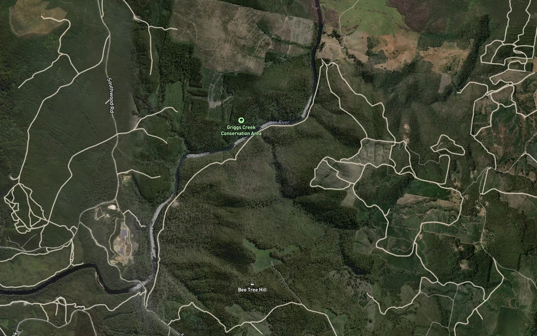 Satellite map of the Frying Pan Creek