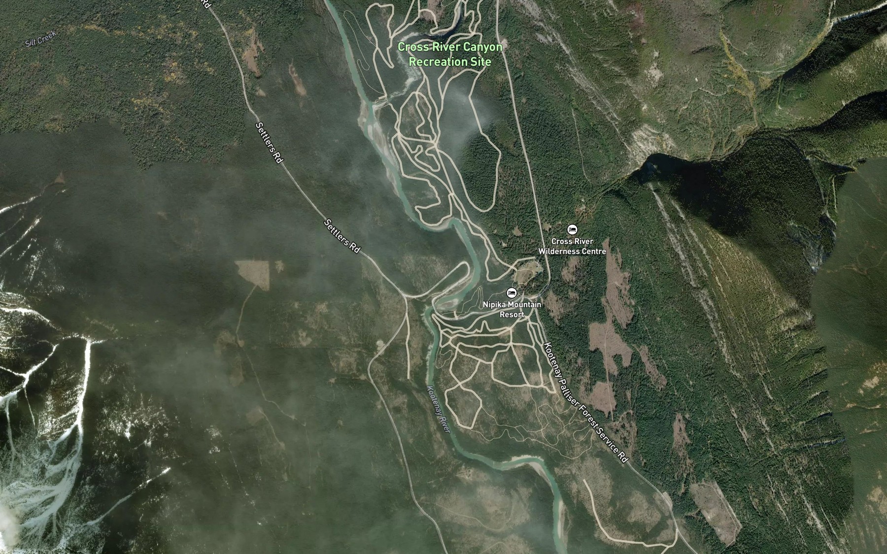 Satellite map of the Yearling Creek