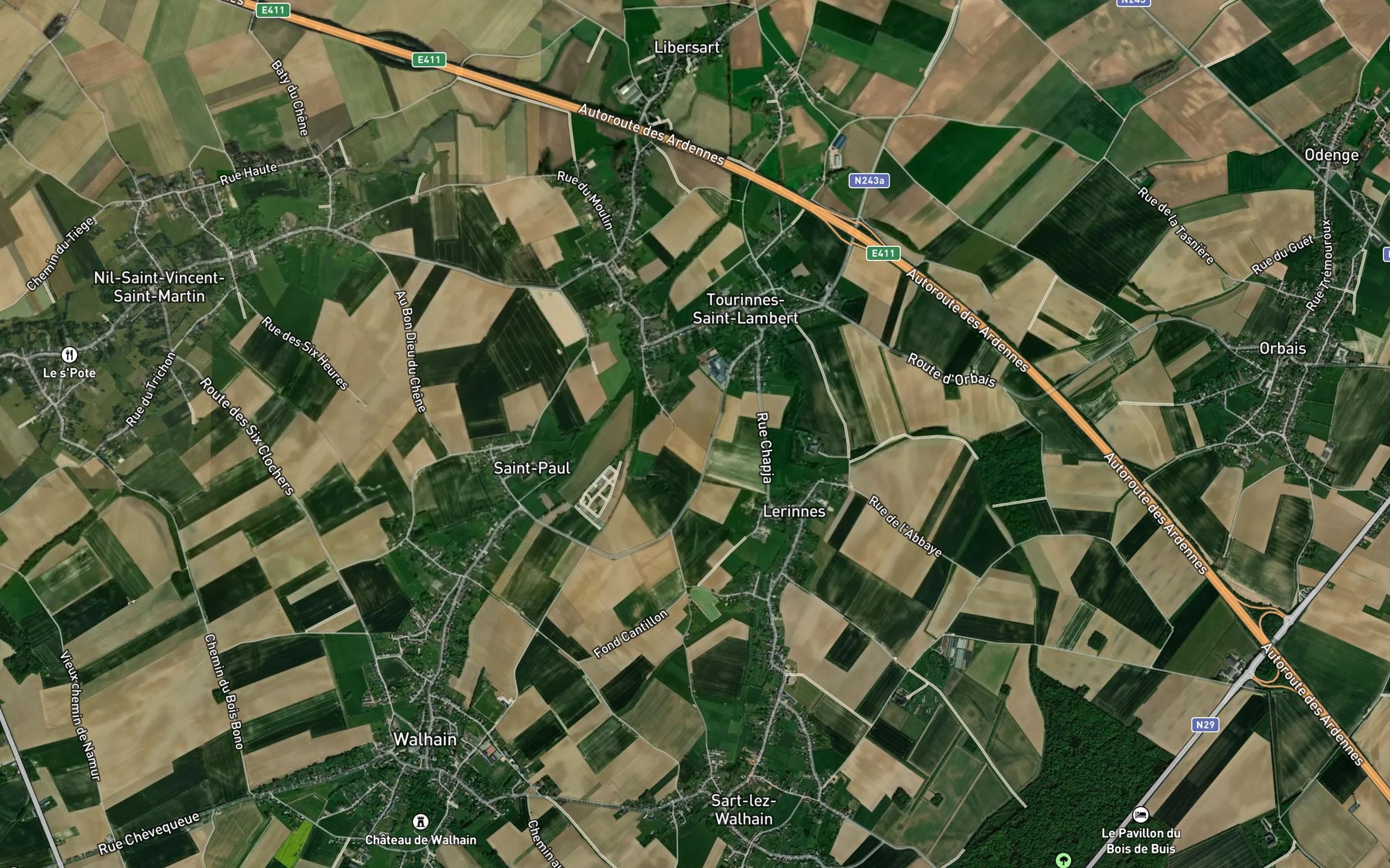 Satellite map of the Walhain