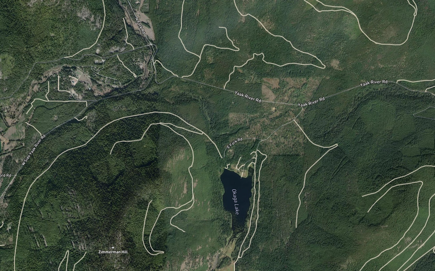 Satellite map of the Windy Creek