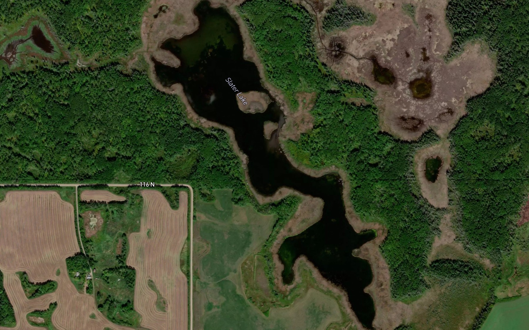 Satellite map of the Slater Lake