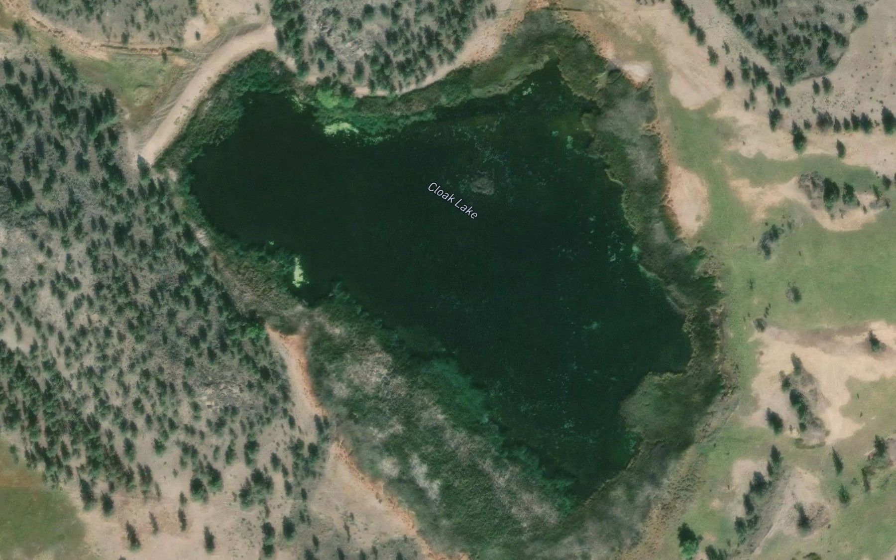 Satellite map of the Cloak Lake