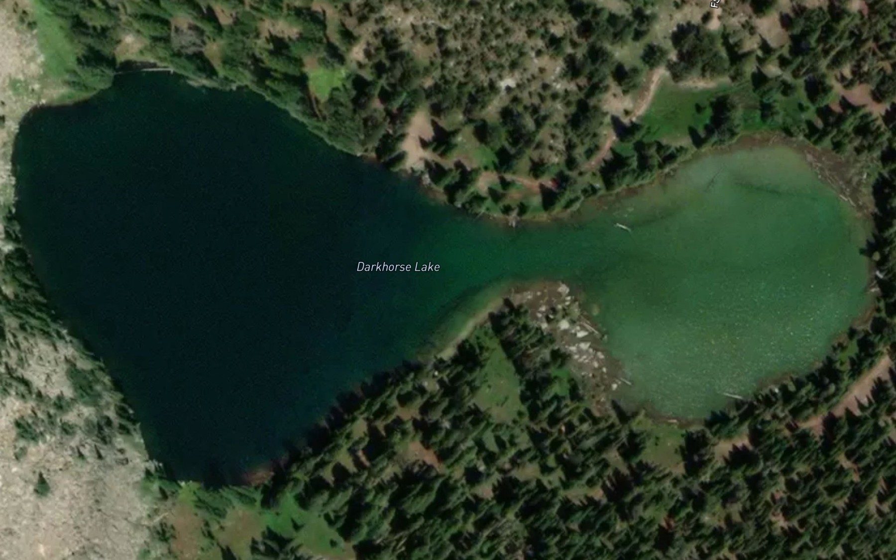 Satellite map of the Darkhorse Lake